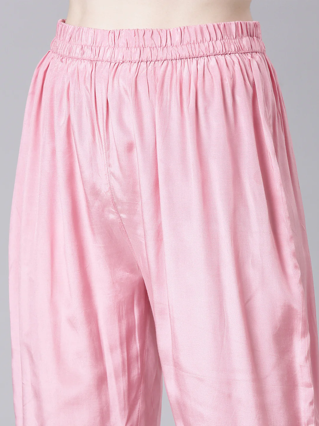 Neerus Pink Printed Anarkali Kurta and Trousers With Dupatta - Image 6