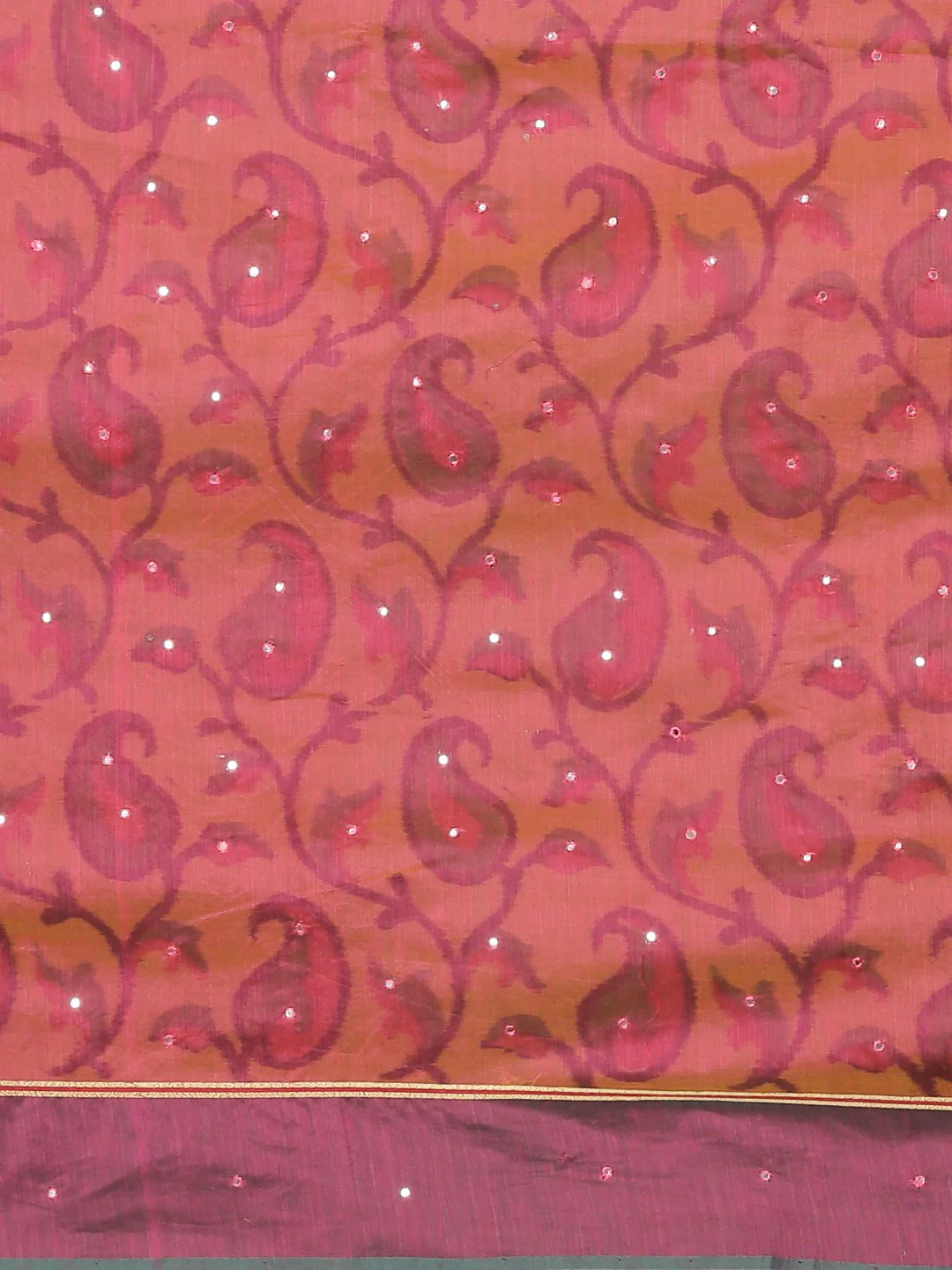 Neerus Pink Printed Saree With Blouse - Image 3