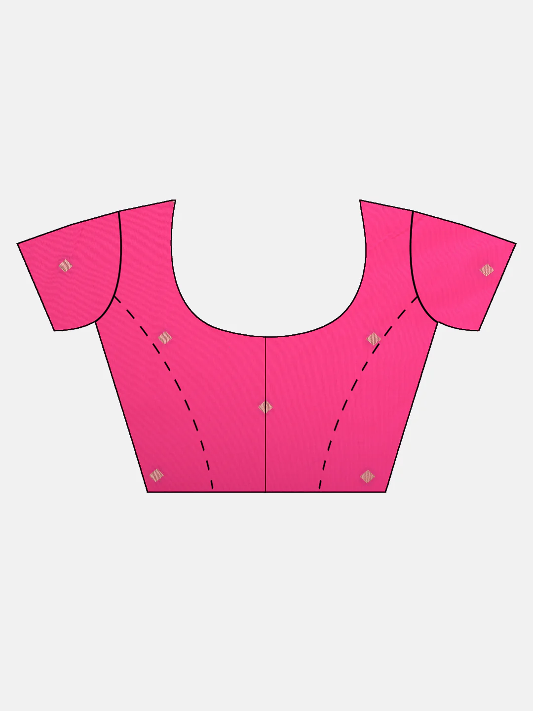 Neerus Pink Printed Saree With Blouse - Image 4