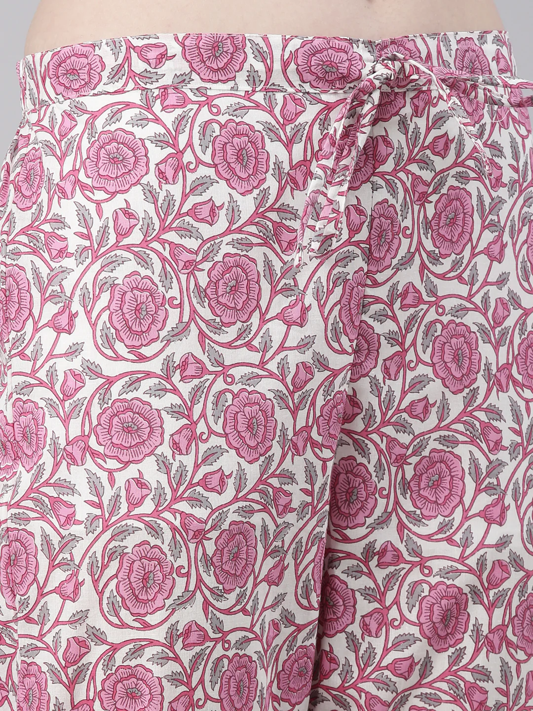 Neerus Pink Printed Straight Kurta and Trousers With Dupatta - Image 6