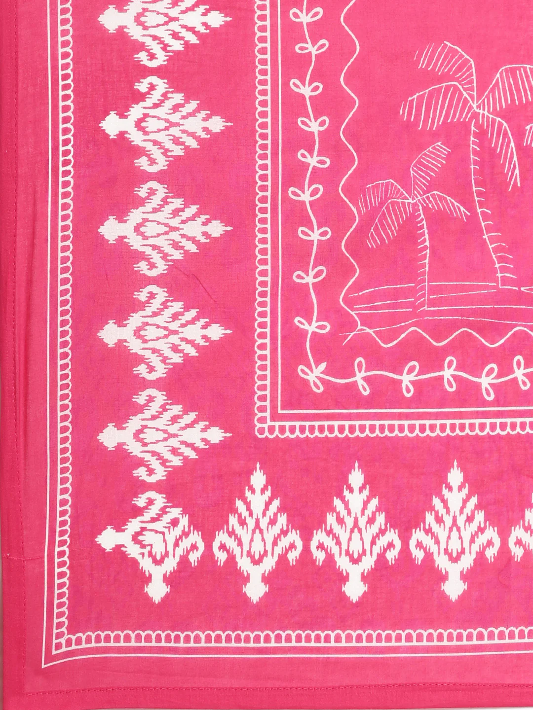 Neerus Pink Printed Straight Kurta and Trousers With Dupatta - Image 8