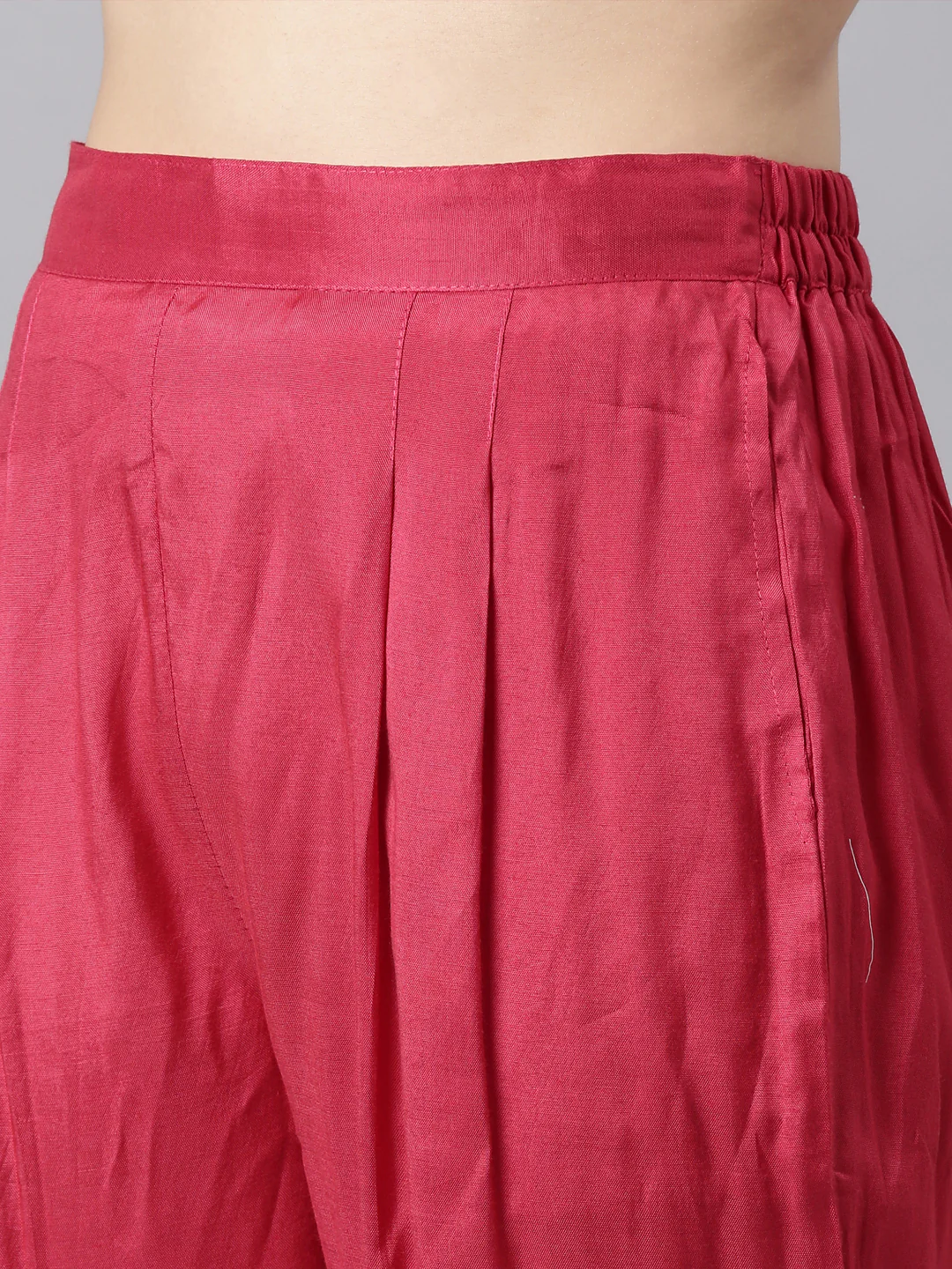 Neerus Pink Regular Anarkali Kurta and Trousers With Dupatta - Image 6