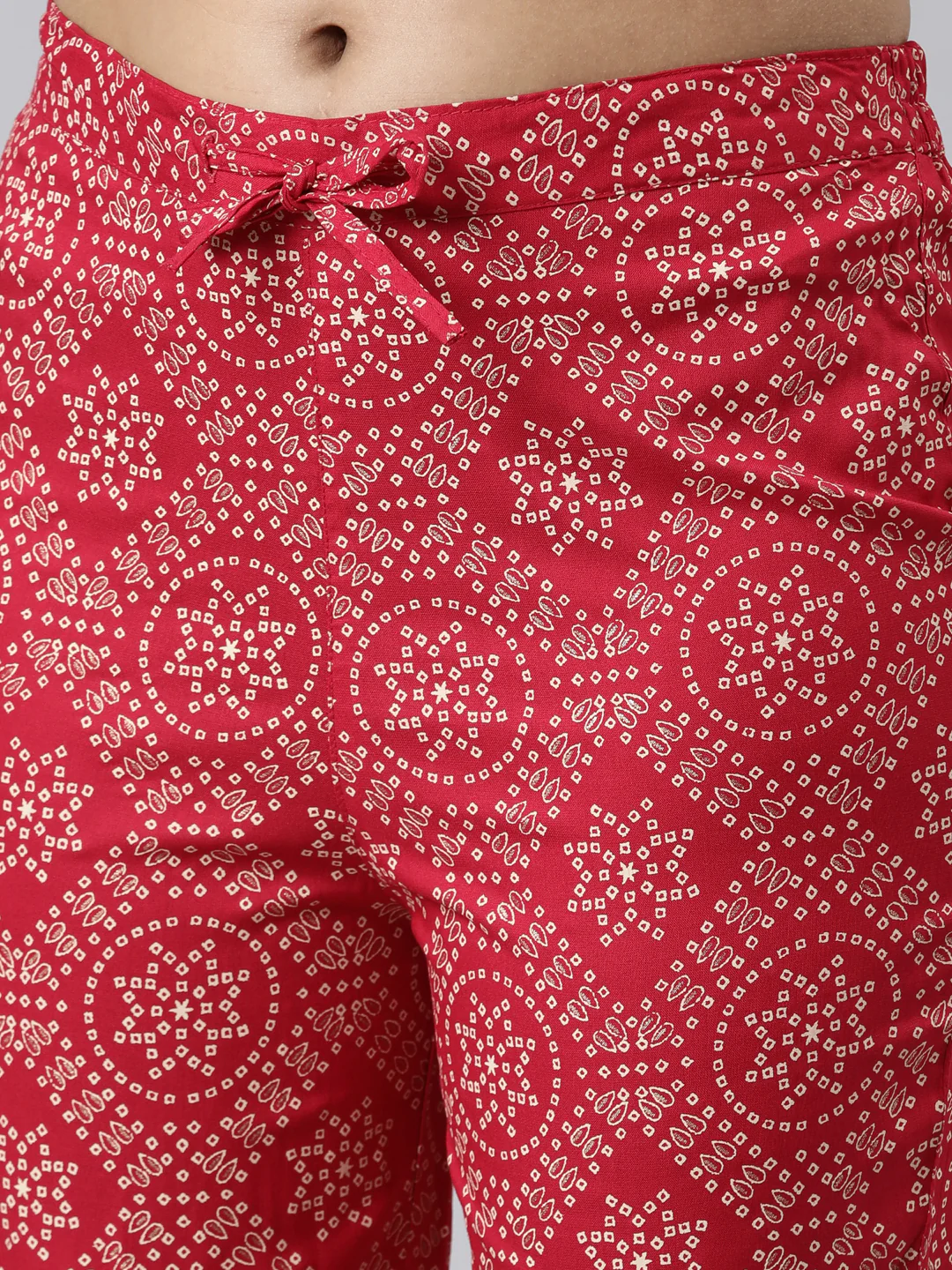Neerus Pink Regular Calf Length Printed Kurta Printed Trousers With Dupatta - Image 6