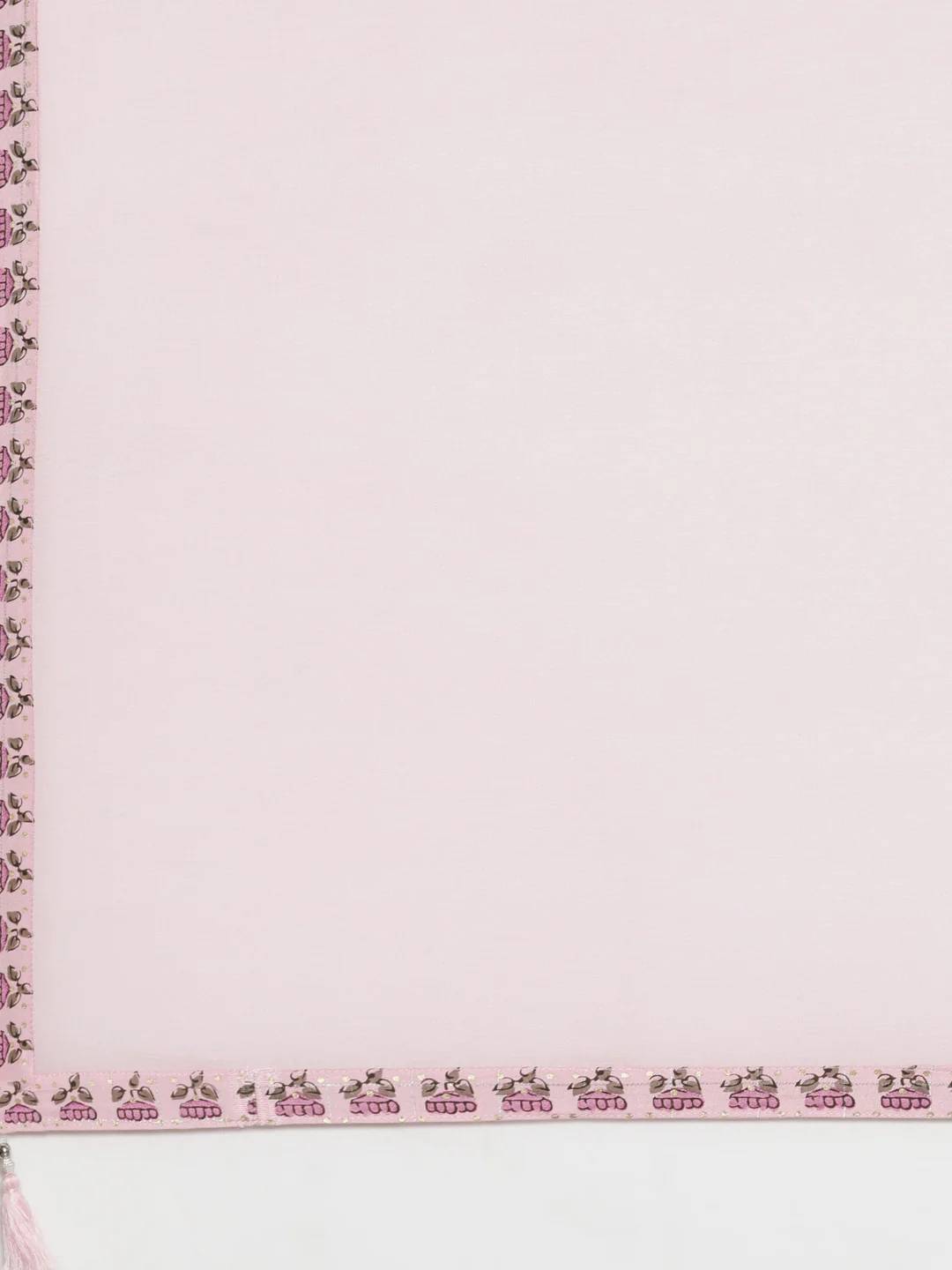 Neerus Pink Regular Calf Length Printed Kurta Solid Trousers With Dupatta - Image 6