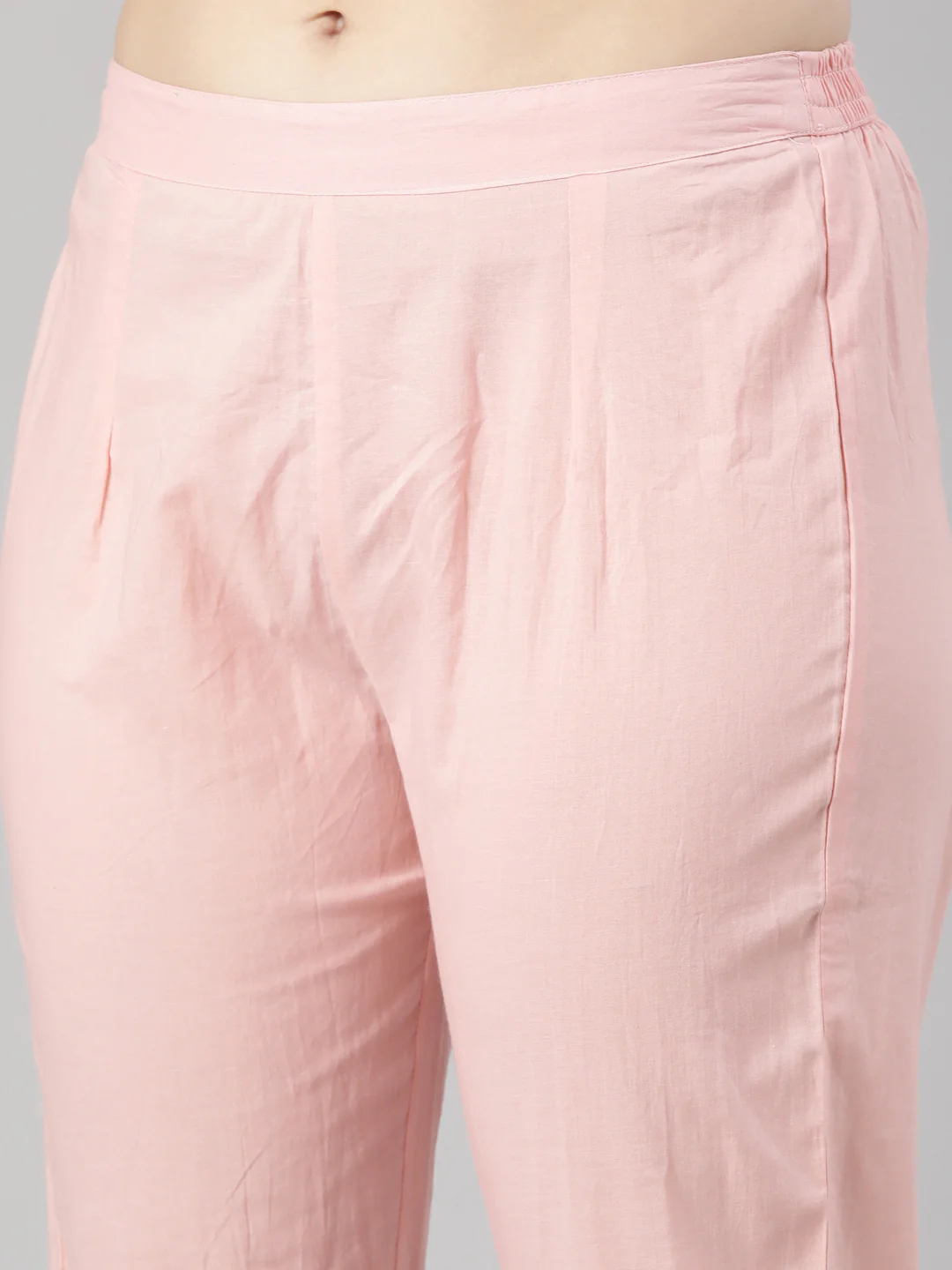 Neerus Pink Regular Flared Floral Kurta And  Trousers With Dupatta - Image 5