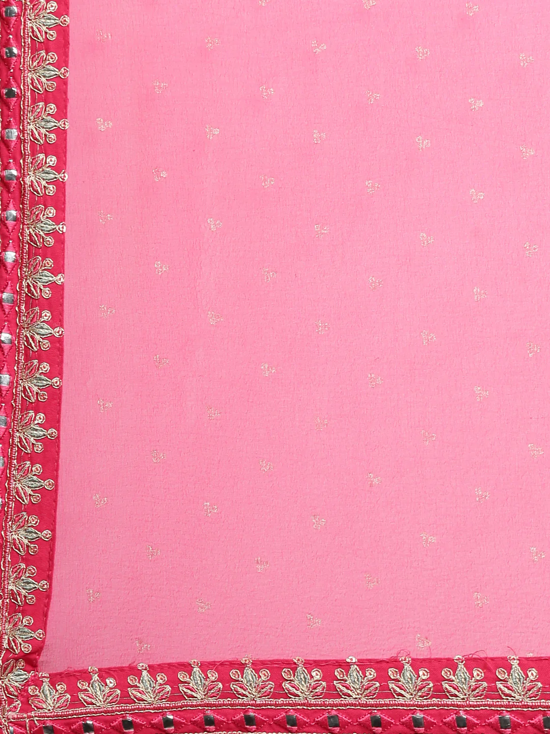 Neerus Pink Regular Straight Embroidered Kurta And Trousers With Dupatta - Image 7