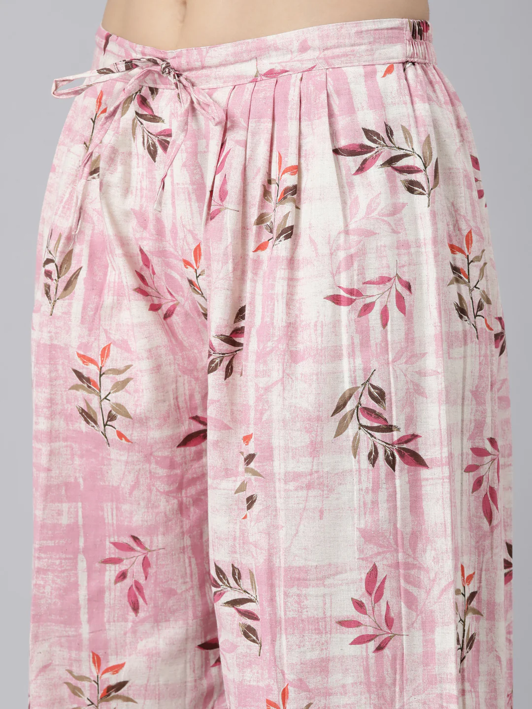 Neerus Pink Regular Straight Floral Kurta And Salwar With Dupatta - Image 5
