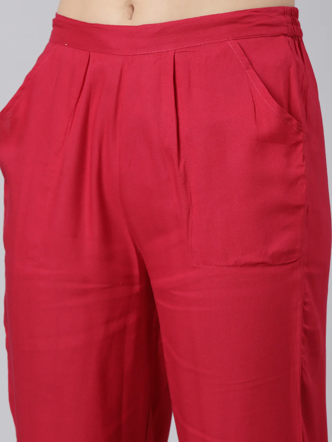 Neerus Pink Regular Straight Floral Kurta And  Trousers With Dupatta - Image 6