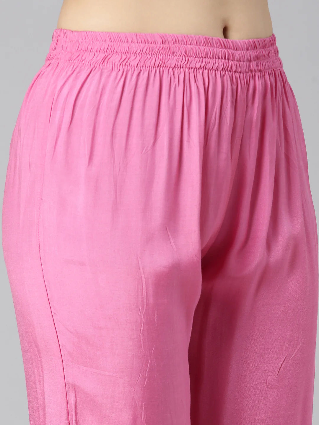 Neerus Pink Regular Straight Floral Kurta And Trousers With Dupatta - Image 6
