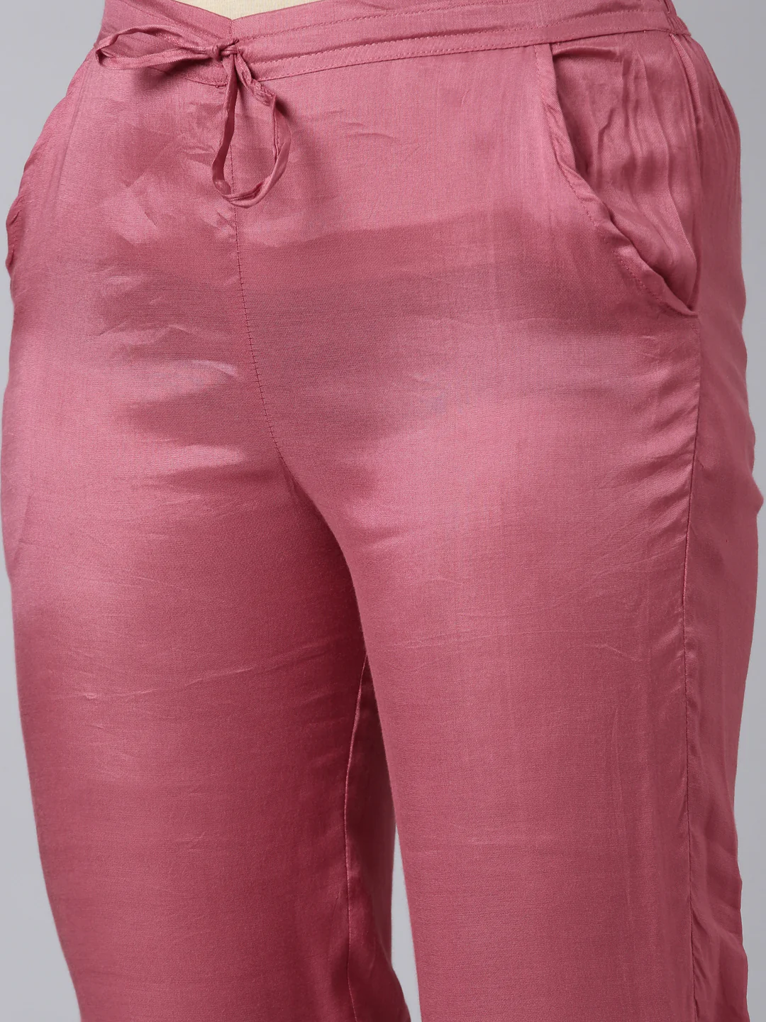 Neerus Pink Regular Straight Floral Kurta And Trousers With Dupatta - Image 6
