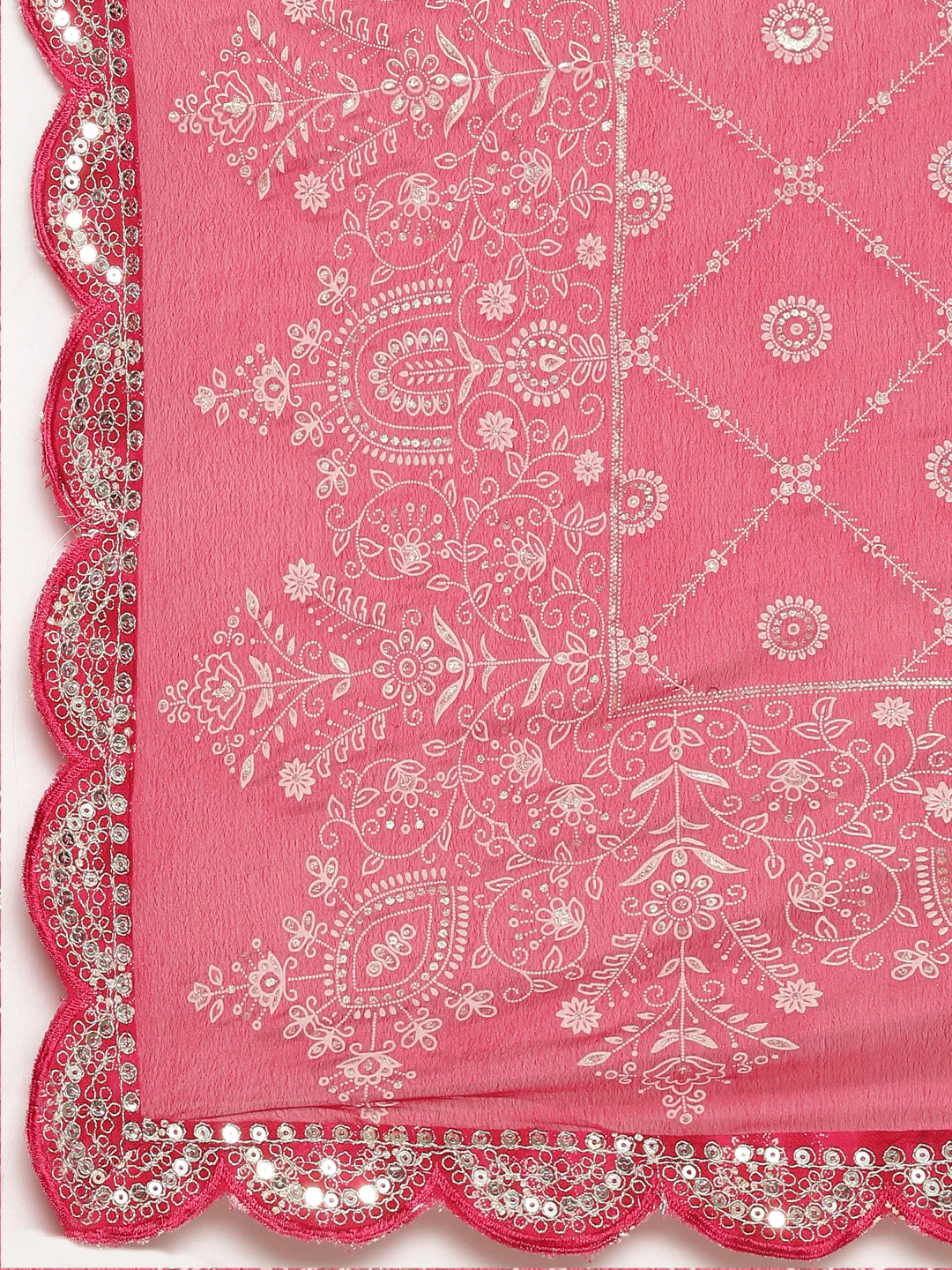 Neerus Pink Regular Straight Printed Kurta And Sharara With Dupatta - Image 7