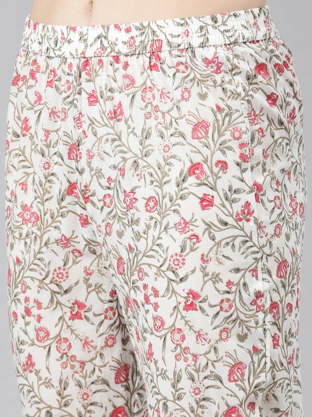 Neerus Pink Regular Straight Printed Kurta And Trousers With Dupatta - Image 6