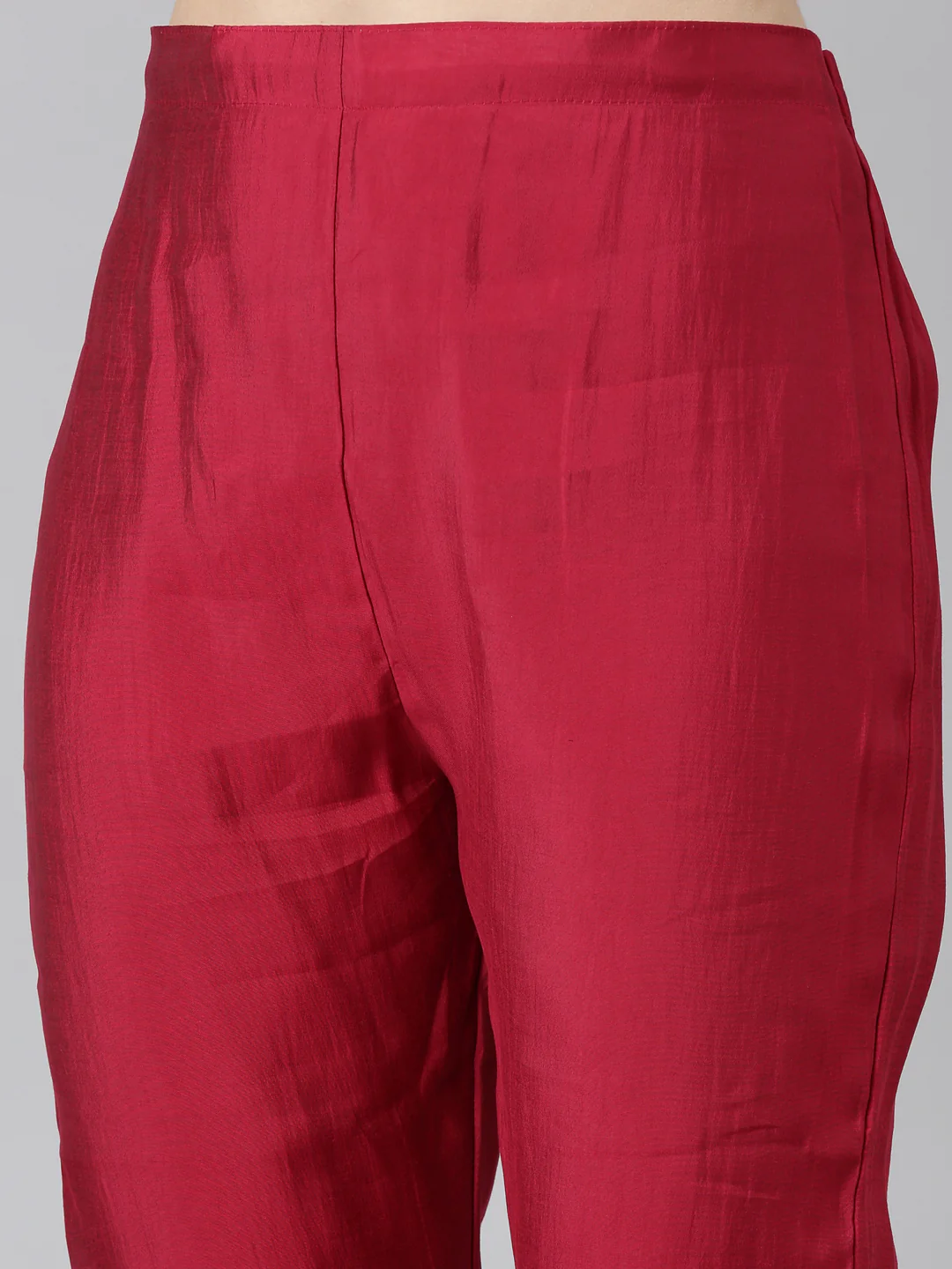 Neerus Pink Regular Straight Solid Kurta And Trousers With Dupatta - Image 6