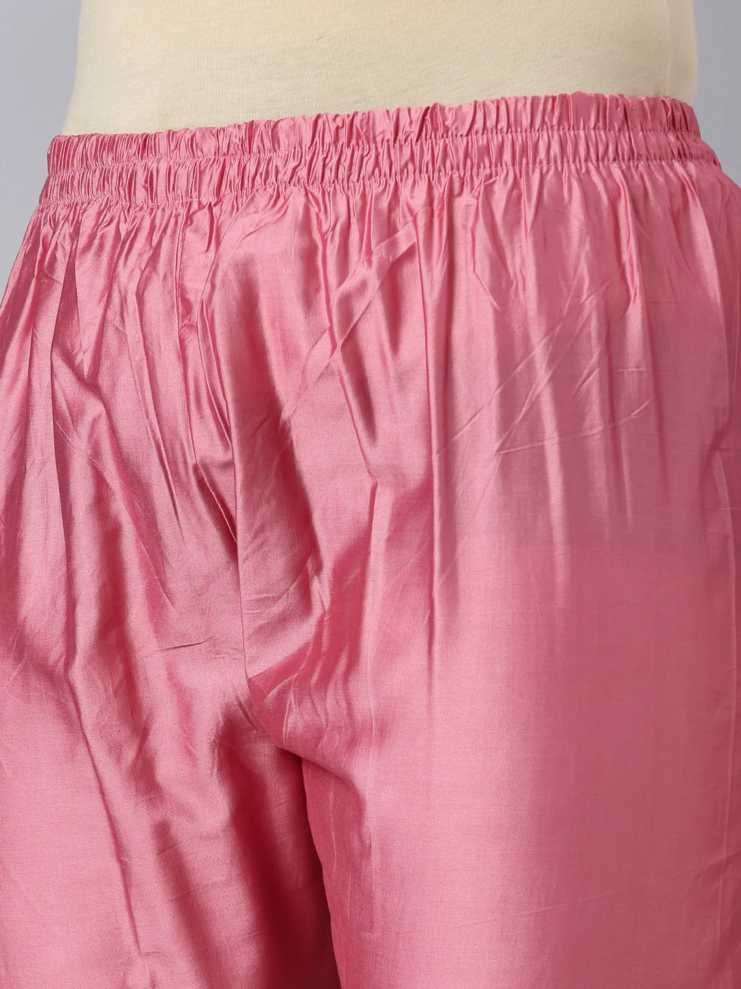 Neerus Pink Regular Straight Solid Kurta And Trousers With Dupatta - Image 6