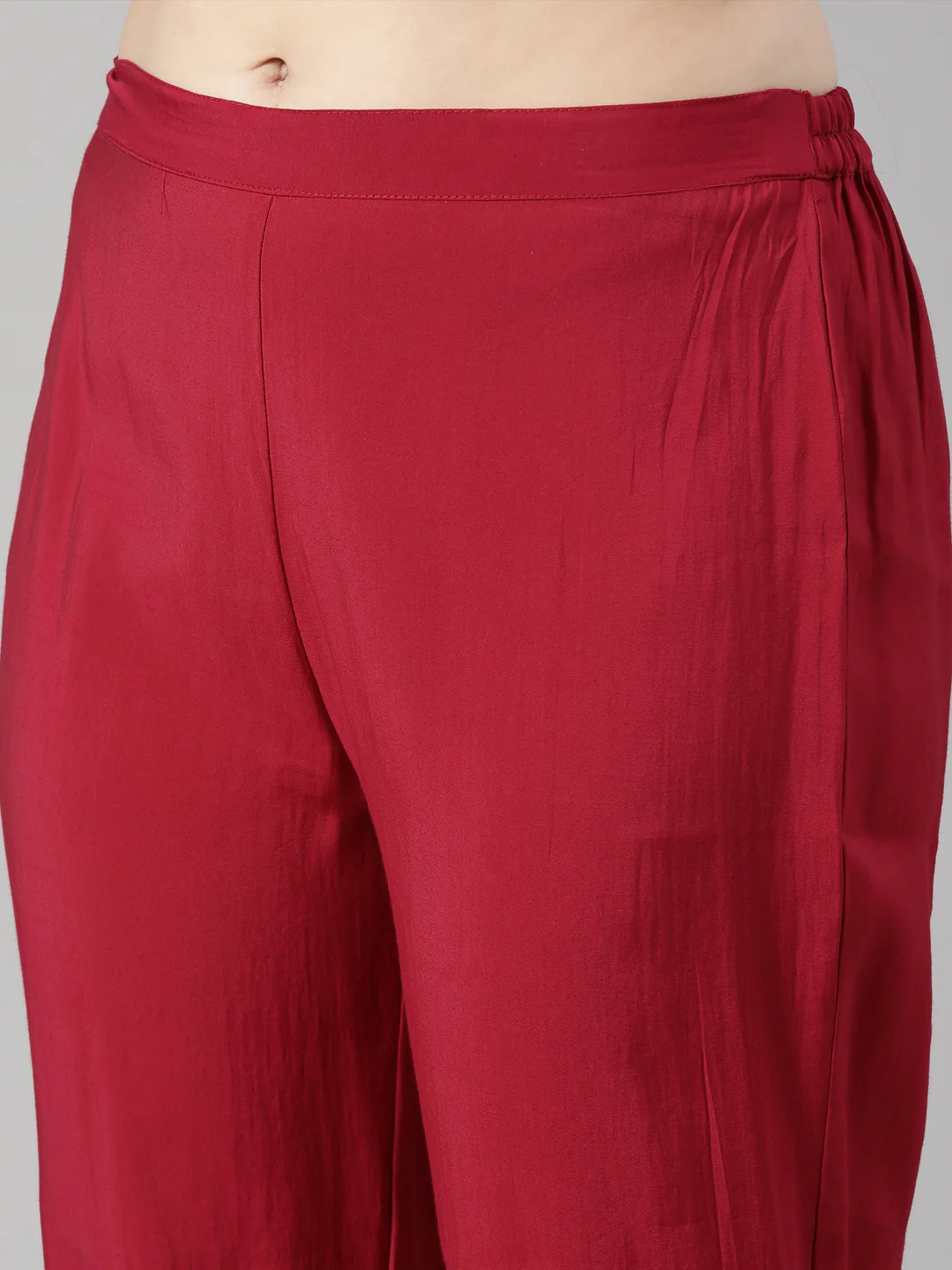 Neerus Pink Regular Straight Striped Kurta And Trousers - Image 6