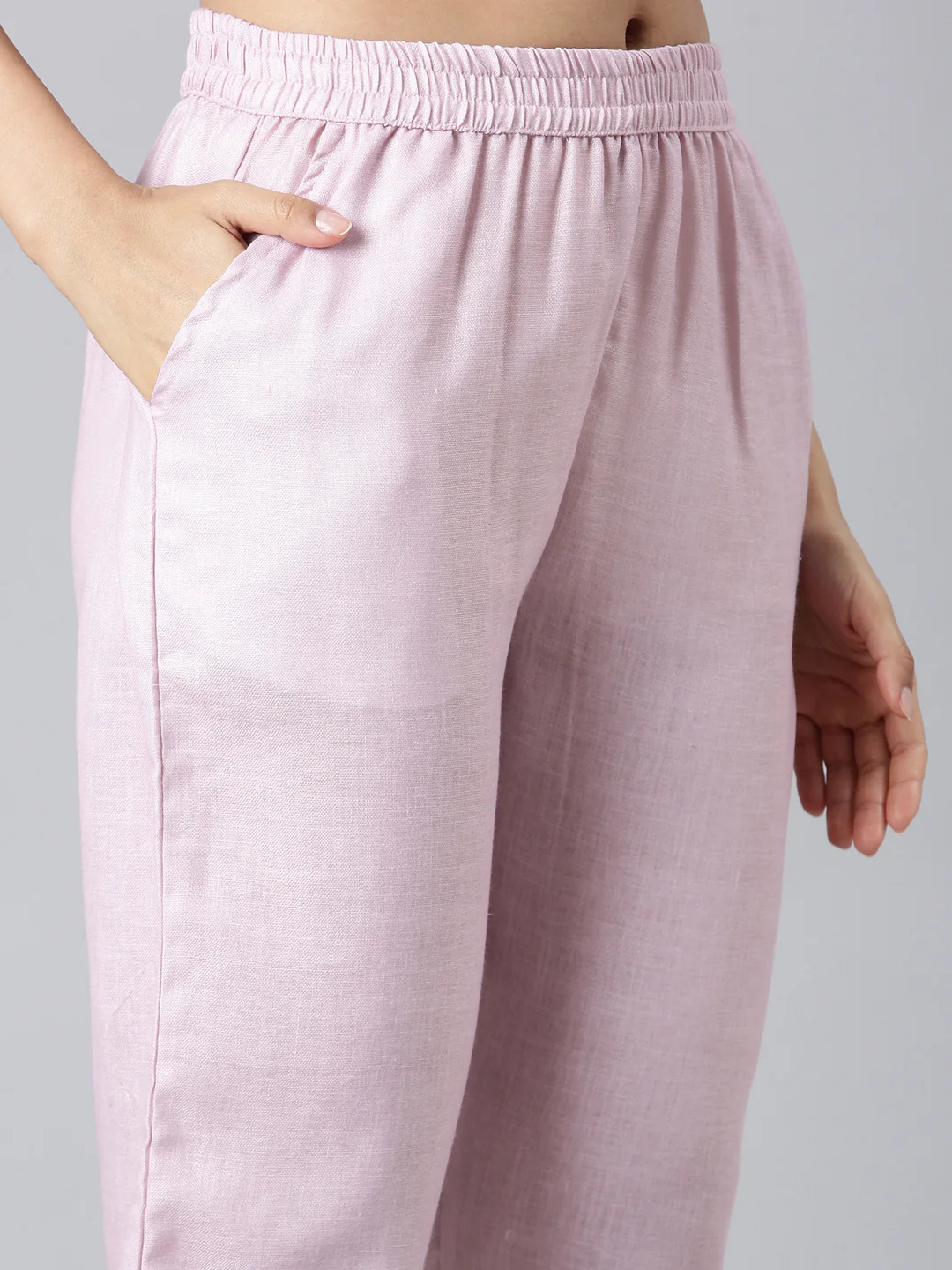 Neerus Pink Solid Straight Kurta and Trousers With Dupatta - Image 6