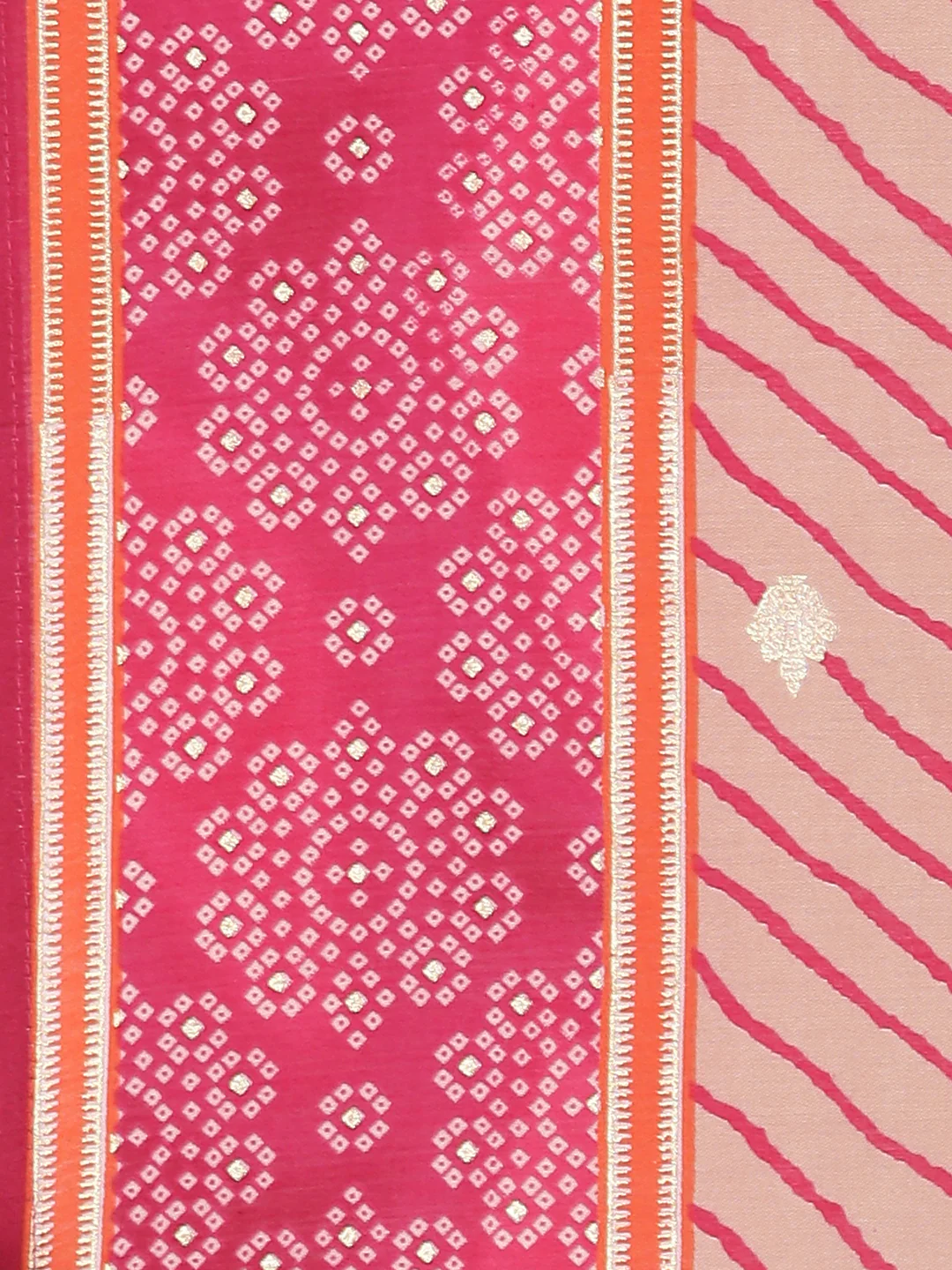 Neerus Pink Straight Casual Bandhani Kurta and plazzo with Dupatta - Image 8