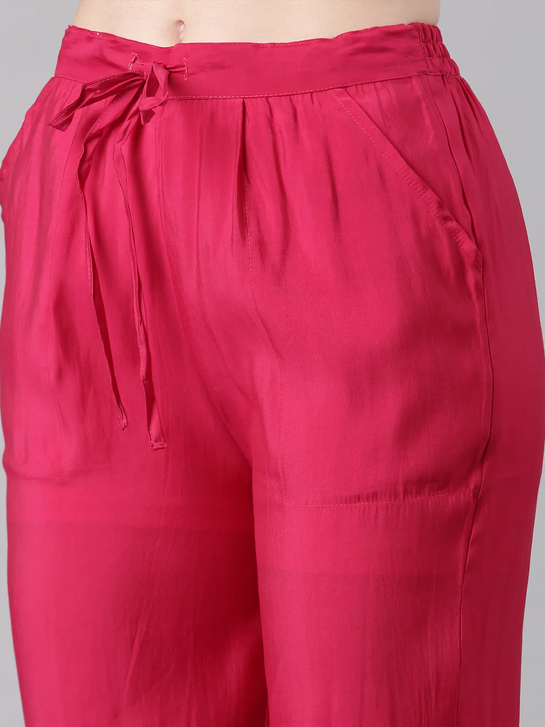 Neerus Pink Straight Casual Floral Kurta and Trouser with Dupatta - Image 7