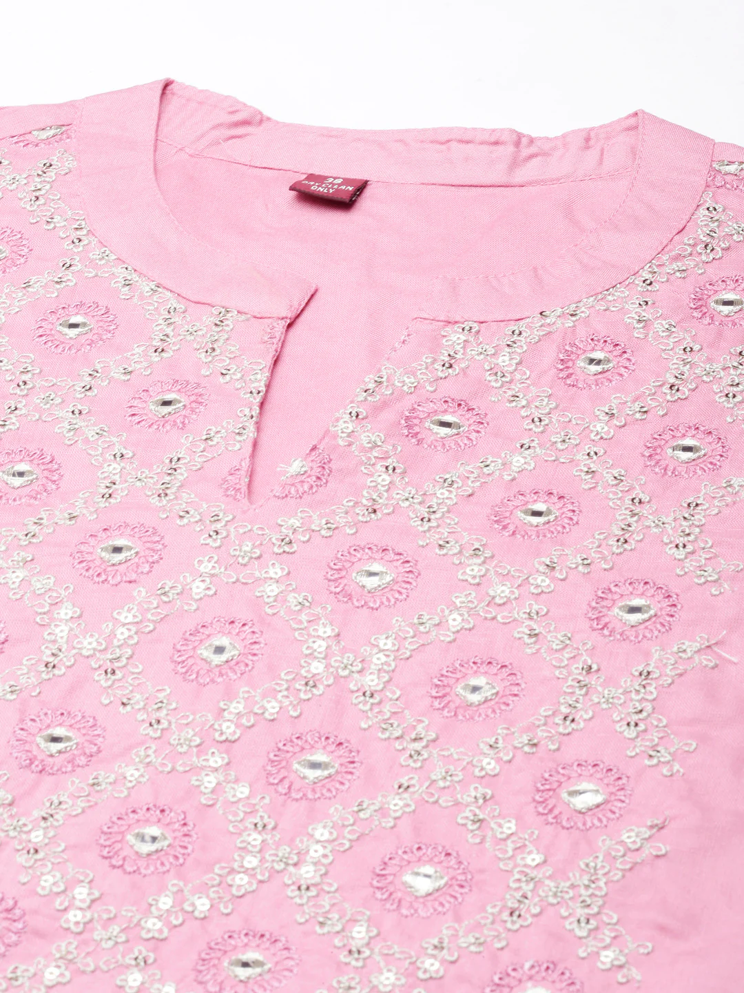 Neerus Pink Straight Casual Floral Straight Kurta - Image 6