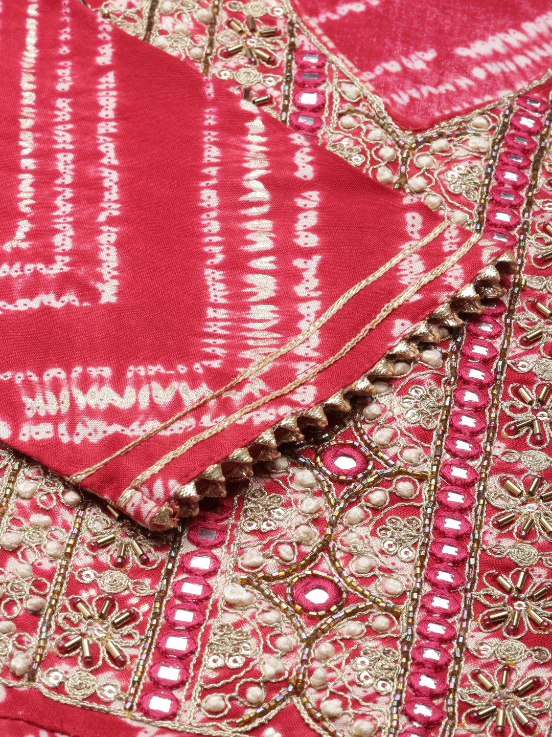 Neerus Pink Straight Printed Viscose Rayon Kurta - Image 4