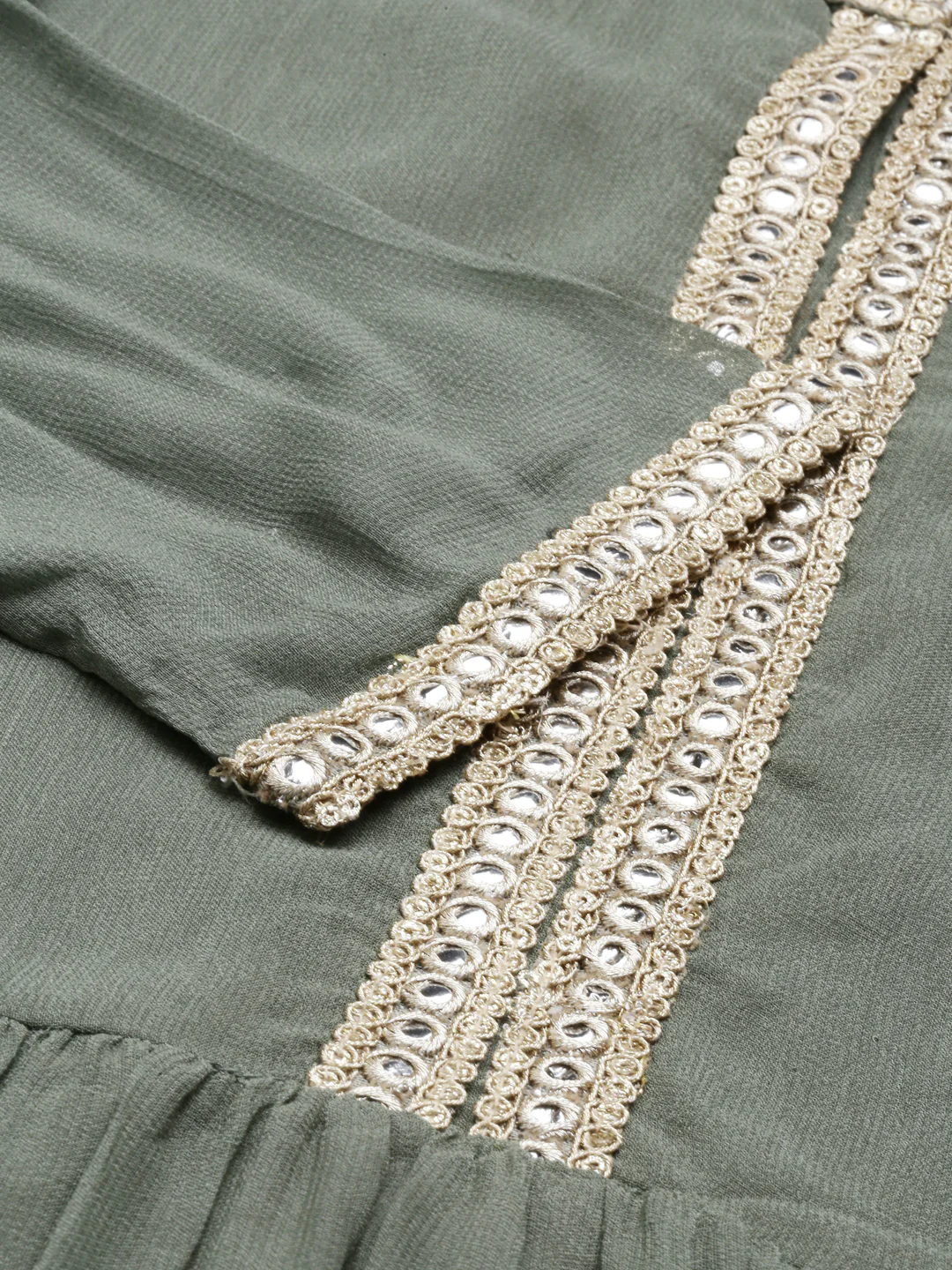 Neerus Pista Color Georgette Fabric Kurta - Image 6