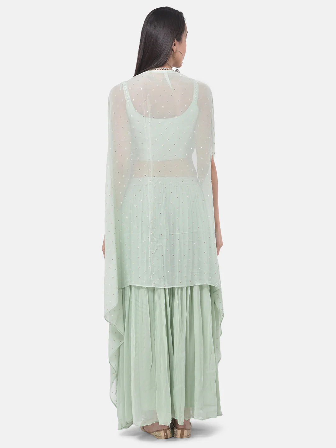 Neerus Pista Color Georgette Fabric Suit-Fusion - Image 4