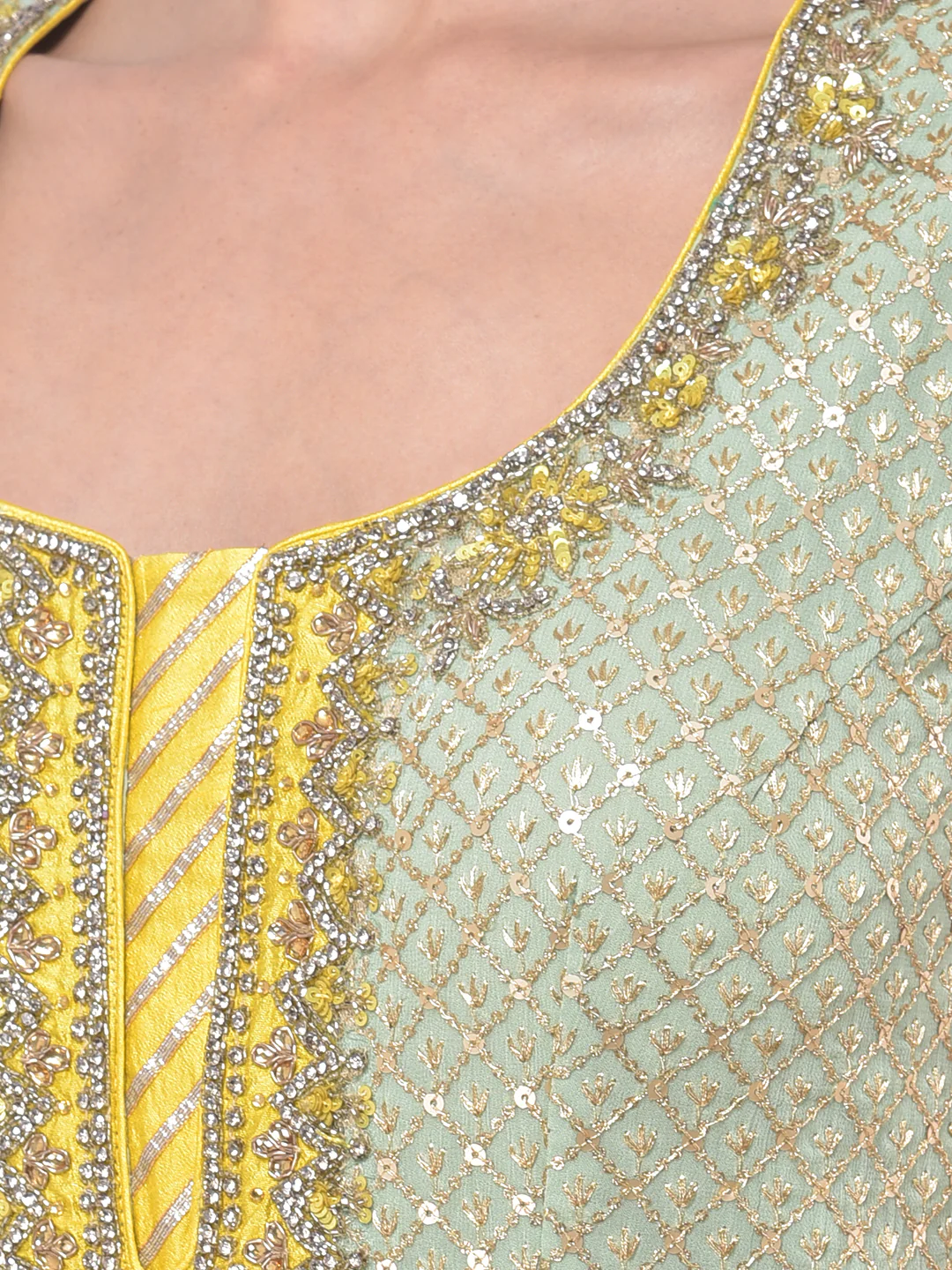 Neerus Pista Color Georgette Fabric Suit-Gharara - Image 4