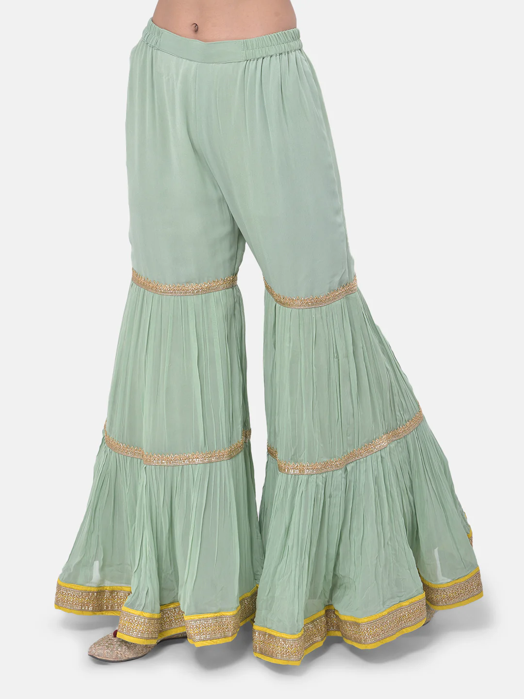 Neerus Pista Color Georgette Fabric Suit-Gharara - Image 5
