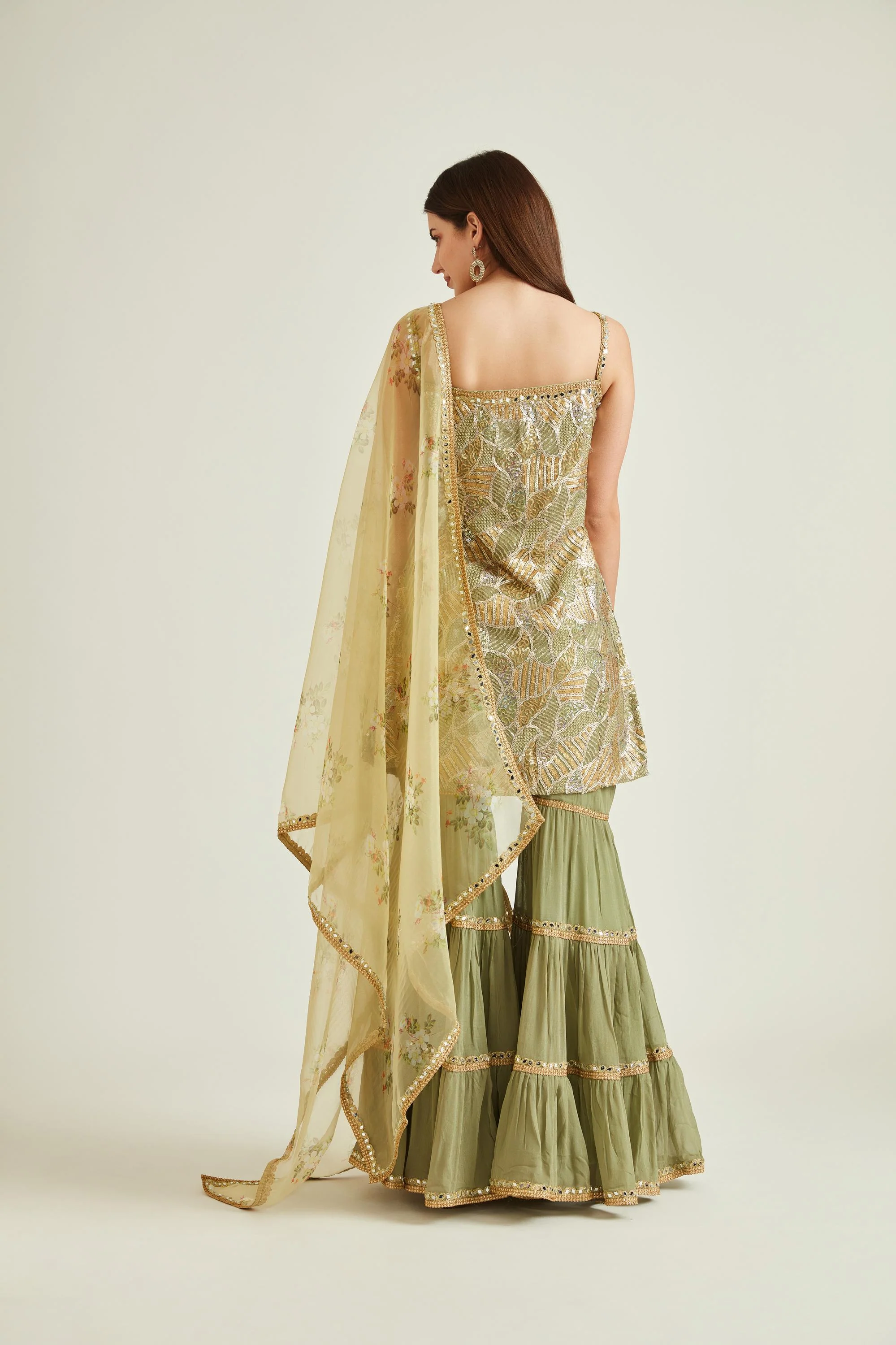 Neerus Pista Colour Georgette Fabric Prdd - Image 2