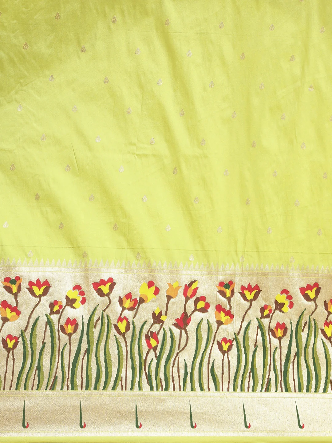 Neerus Pista Green Color Banaras Fabric Saree - Image 3