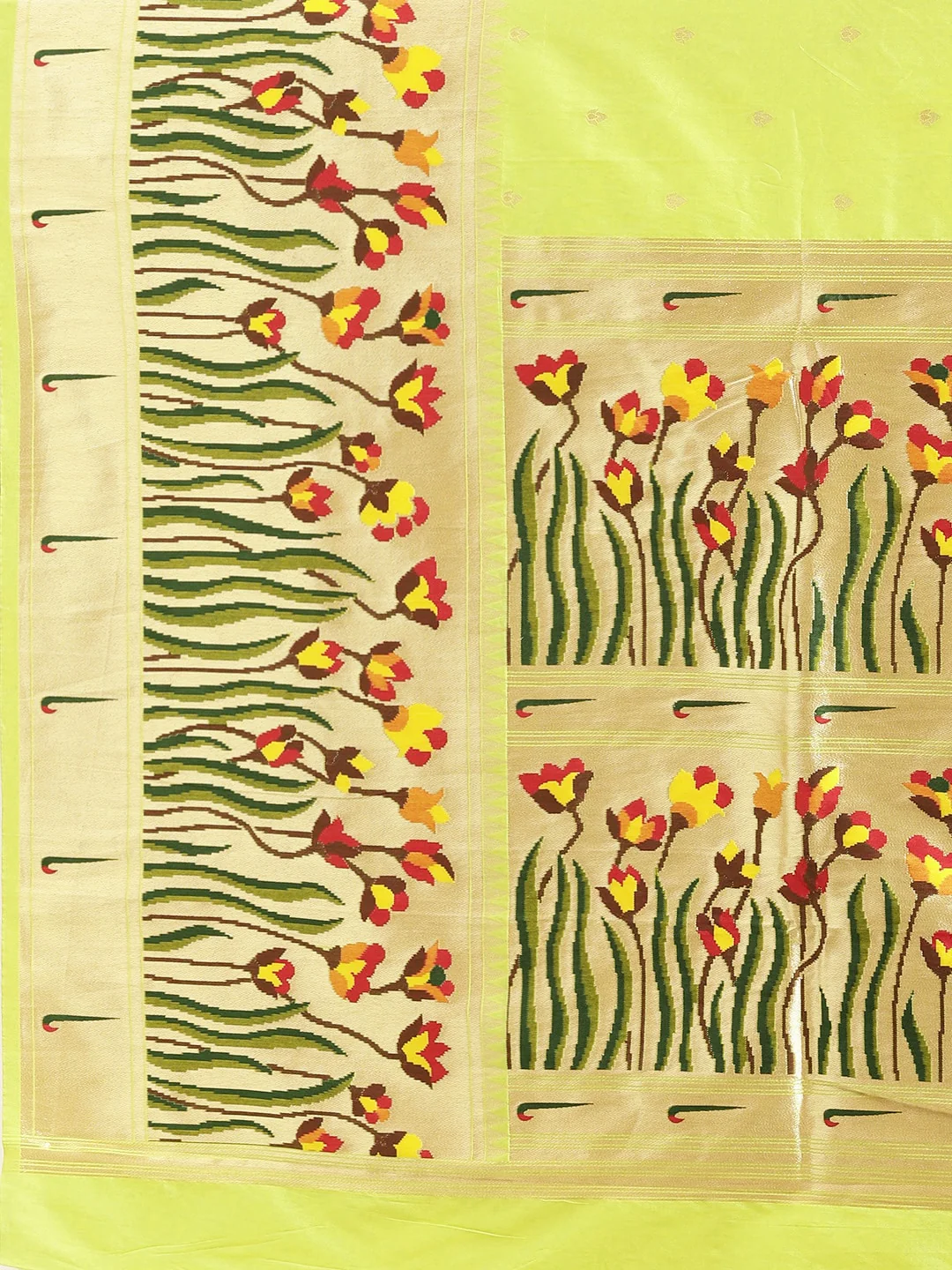 Neerus Pista Green Color Banaras Fabric Saree - Image 4