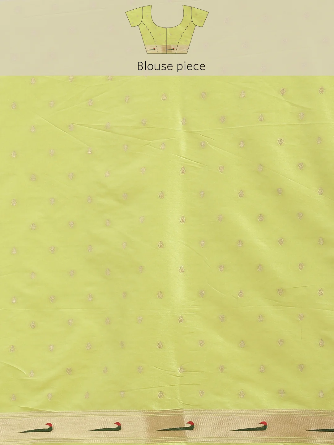 Neerus Pista Green Color Banaras Fabric Saree - Image 6