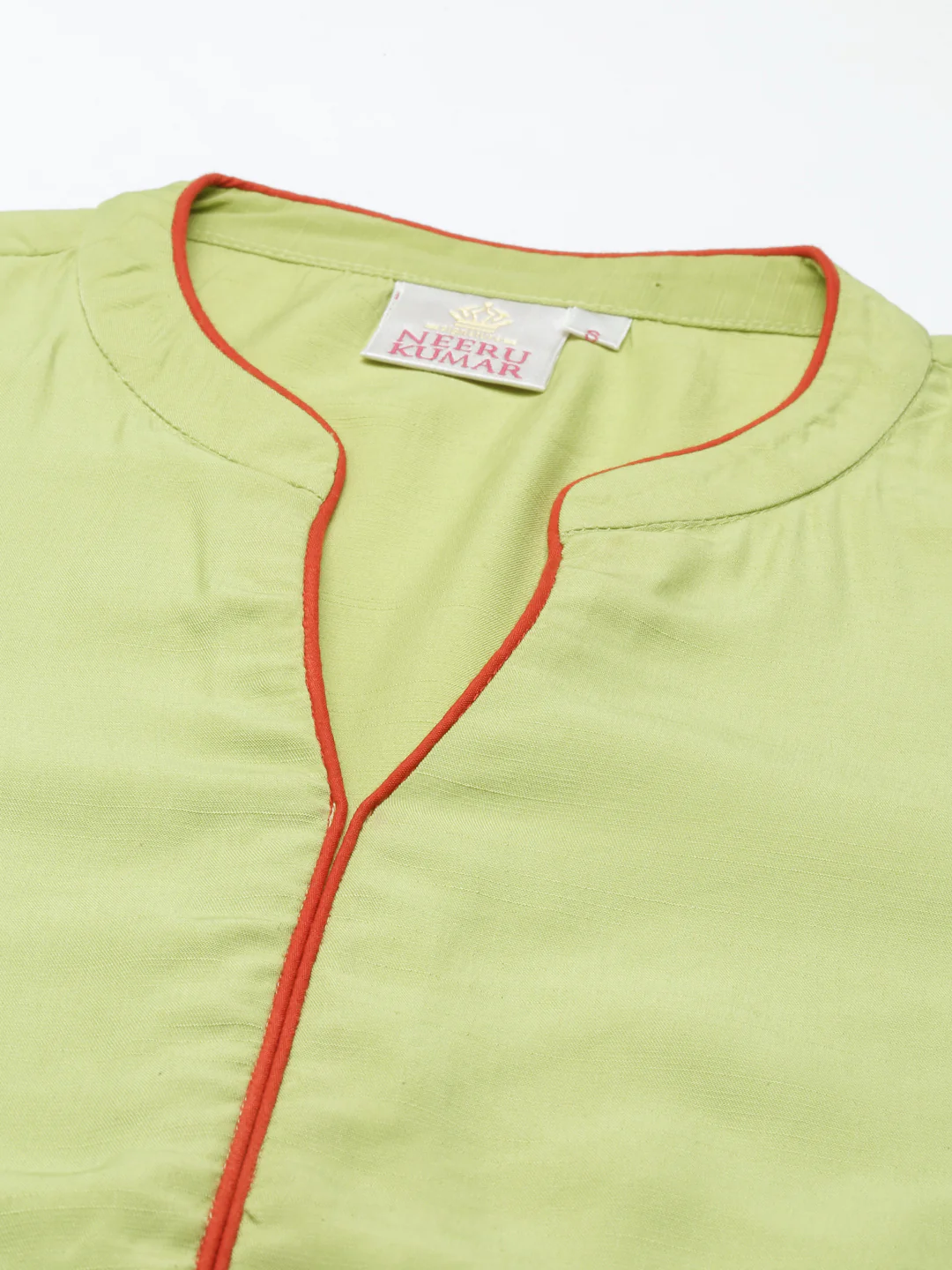 Neerus Pista Green Color Rayon Fabric Kurta - Image 6