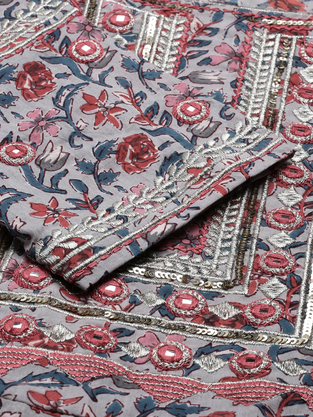 Neerus Printed Color Cotton Fabric Tunic - Image 2