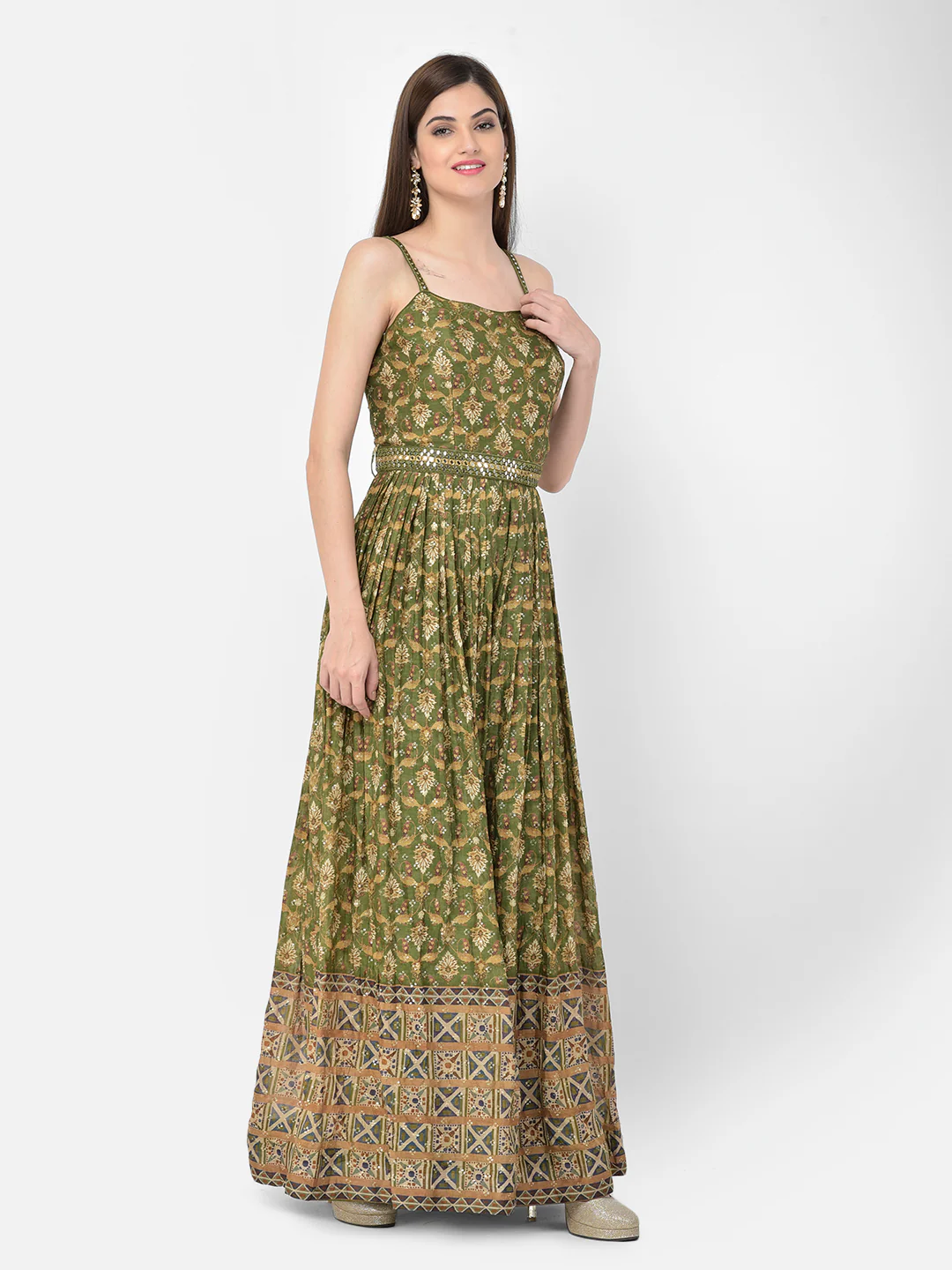 Neerus Printed Color Georgette Fabric Gown - Image 10