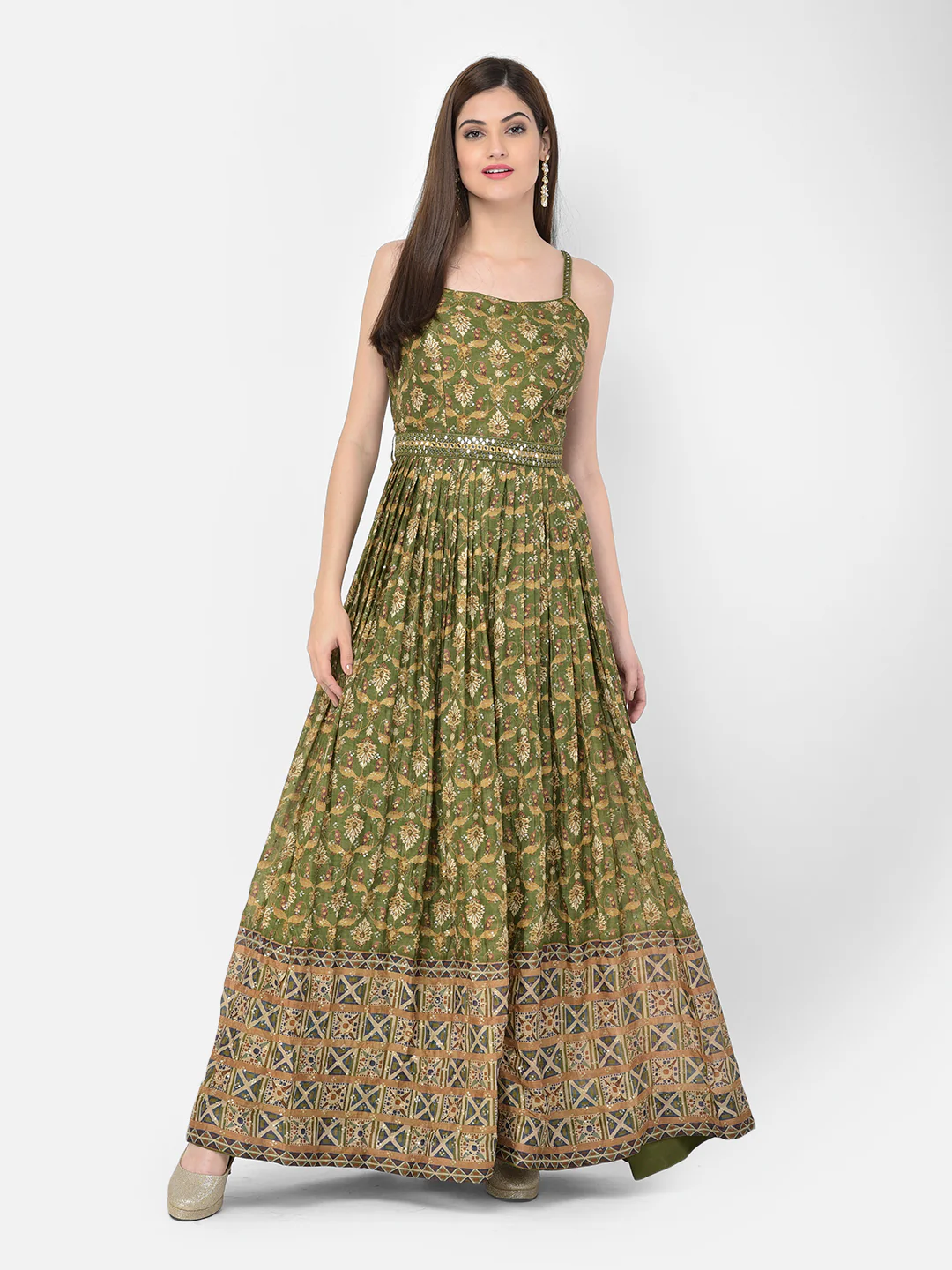 Neerus Printed Color Georgette Fabric Gown - Image 7