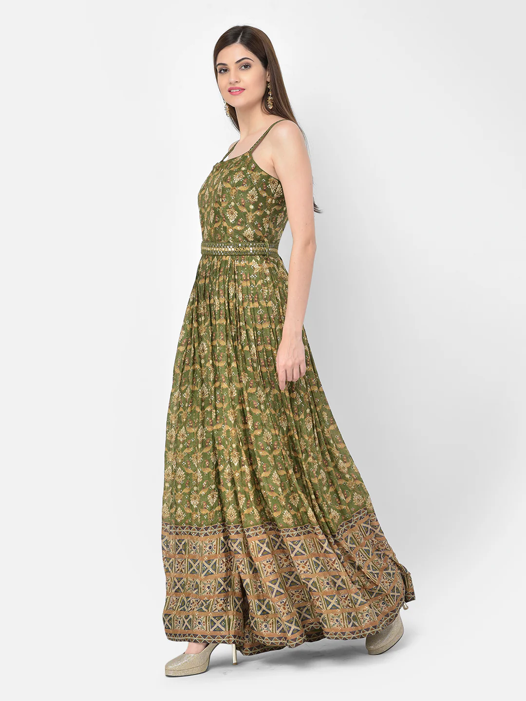 Neerus Printed Color Georgette Fabric Gown - Image 9