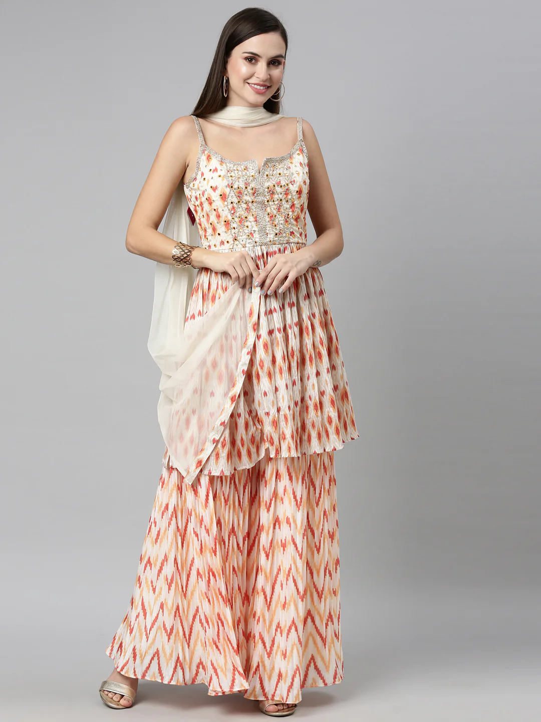 Neerus Printed Color Jute Silk Fabric Kurta Sets With Dupatta - Image 17