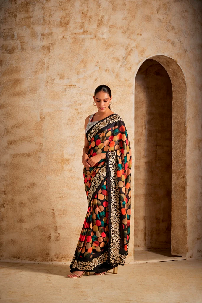 Neerus Printed Crepe Fabric Saree - Image 2