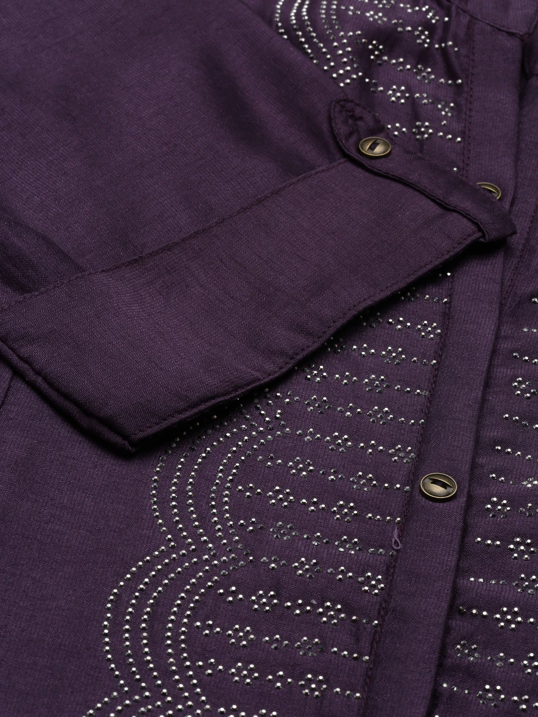 Neerus Purple Anarkali Straight Crepe Kurta - Image 5