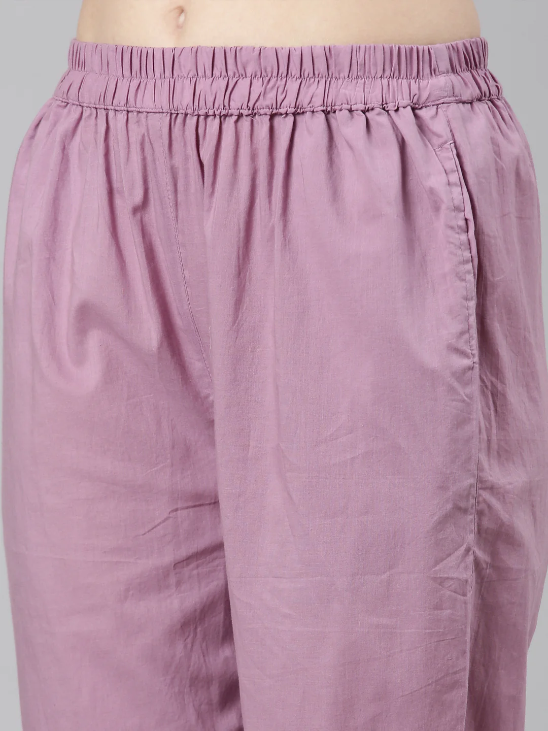 Neerus Purple Casual Ethnic Motifs Straight Kurta and Trousers With Dupatta - Image 7
