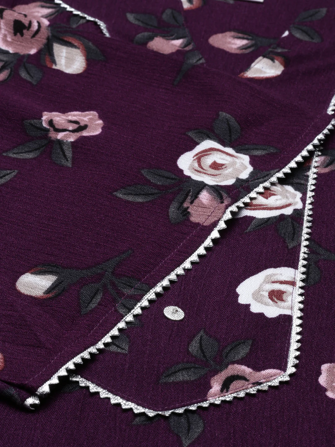 Neerus Purple Color Chiffon Fabric Kurta - Image 6