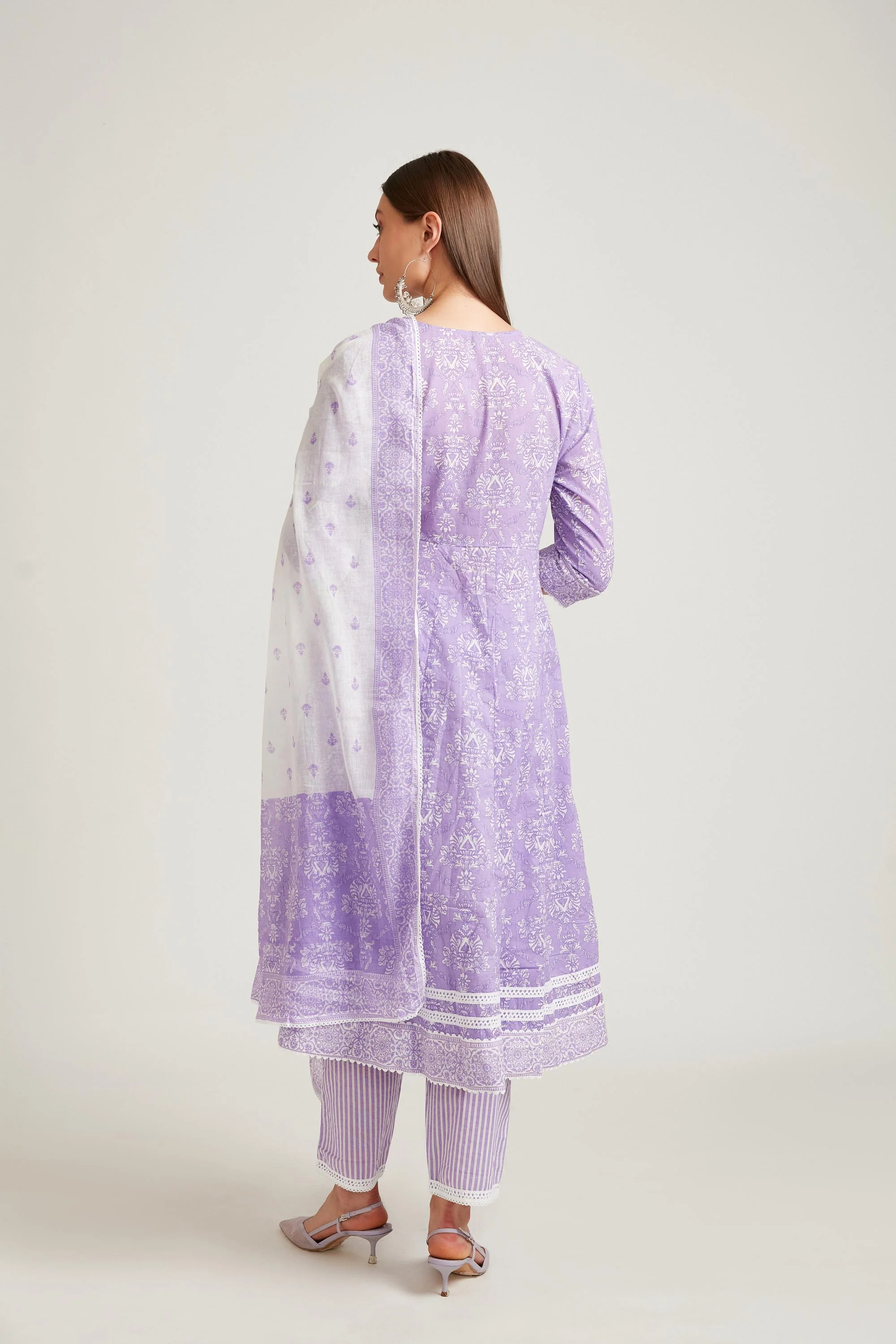 Neerus Purple Color Cotton Fabric Salwar Kameez - Image 4