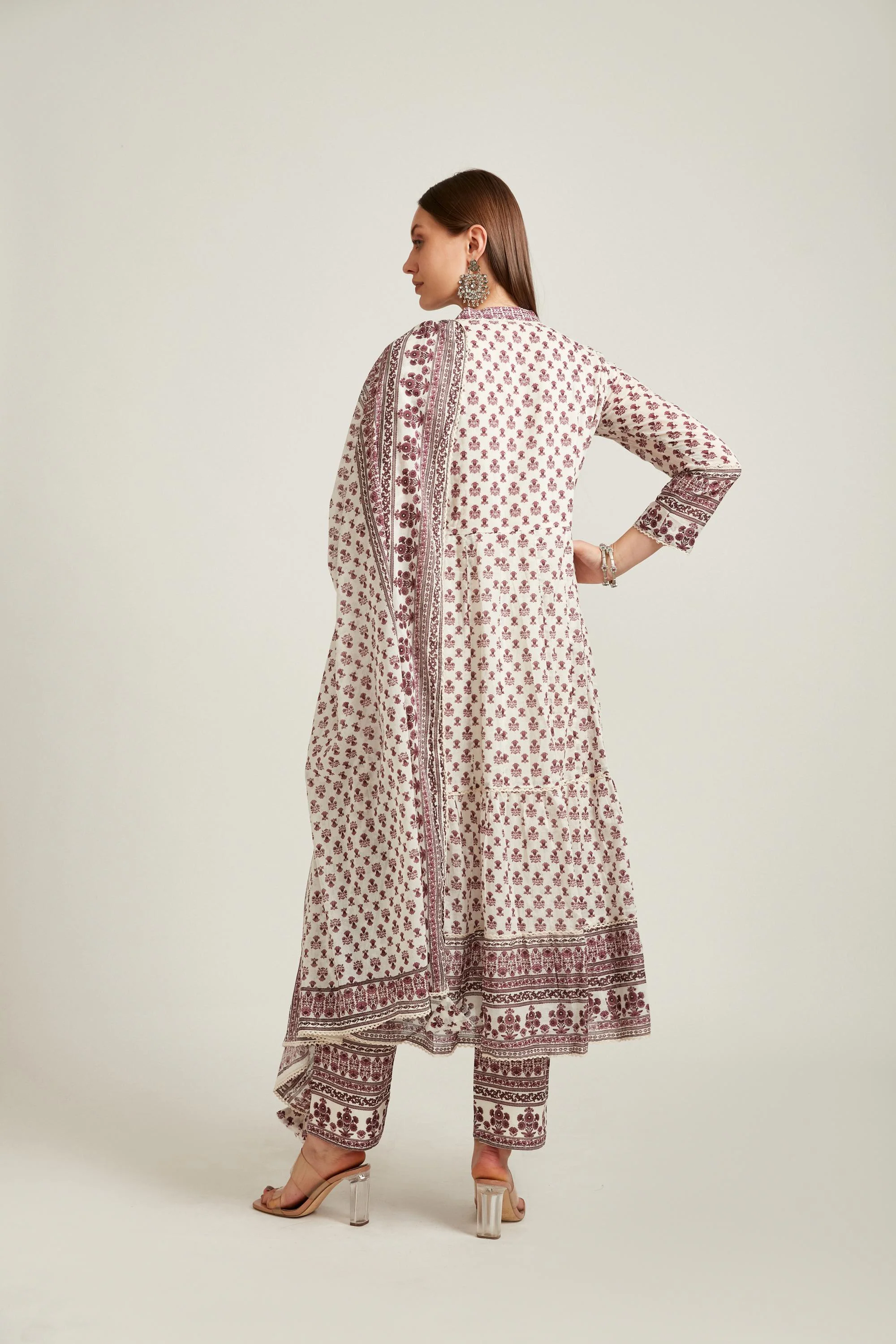 Neerus Purple Color Cotton Fabric Salwar Kameez - Image 2