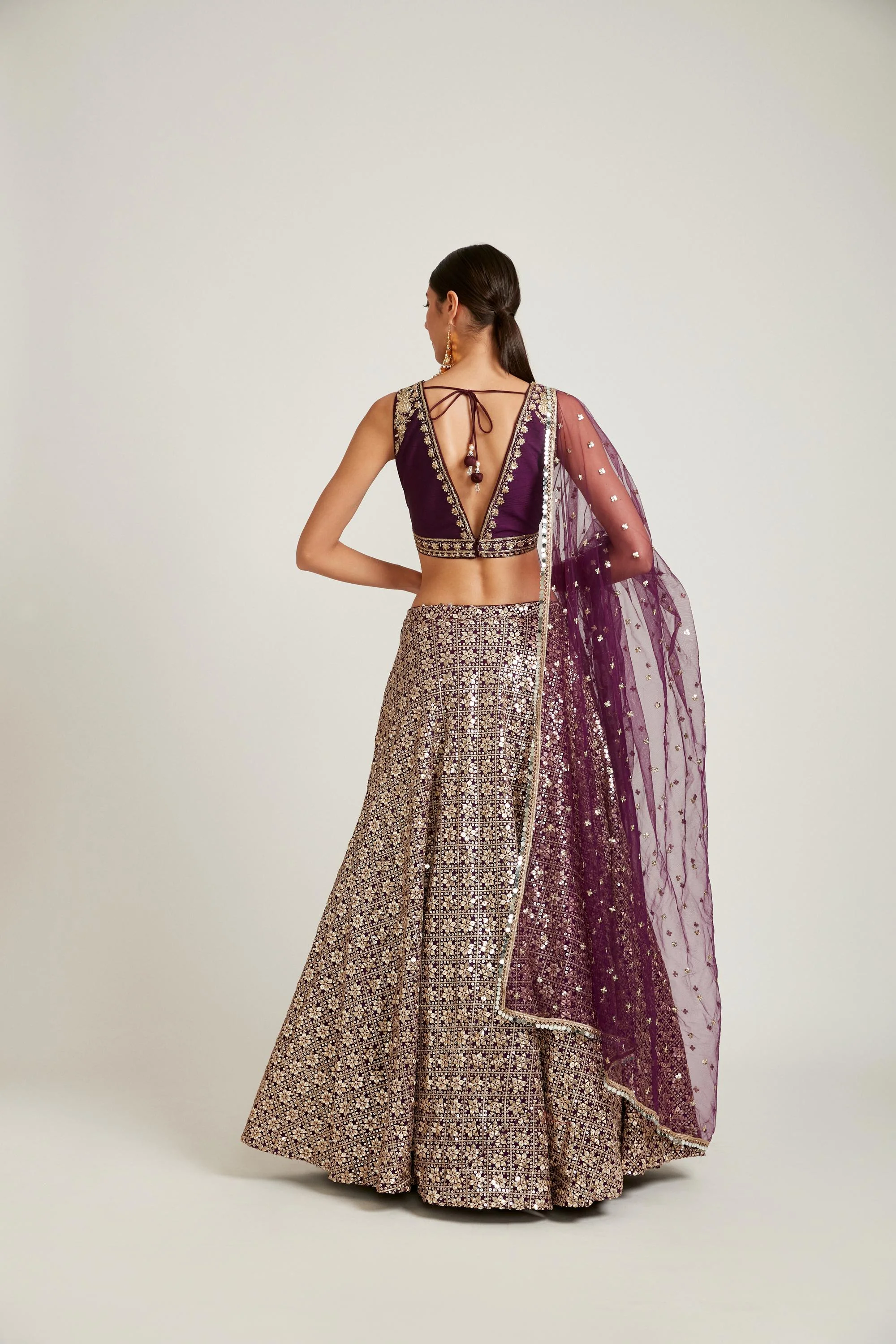 Neerus Purple Color Georgette Fabric Lehenga Choli - Image 4