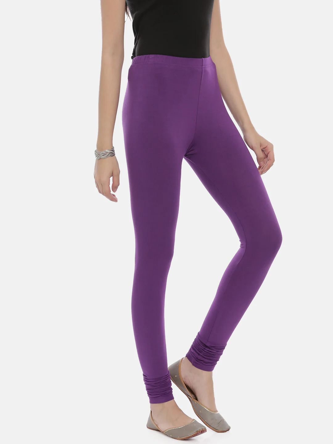Neerus Purple Color Lycra Fabric Leggings - Image 15
