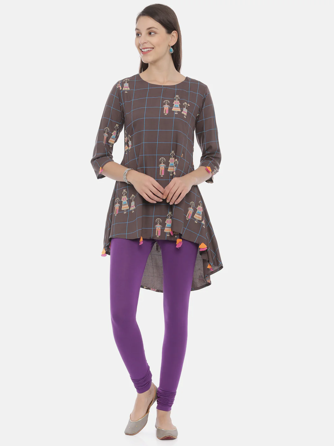 Neerus Purple Color Lycra Fabric Leggings - Image 22