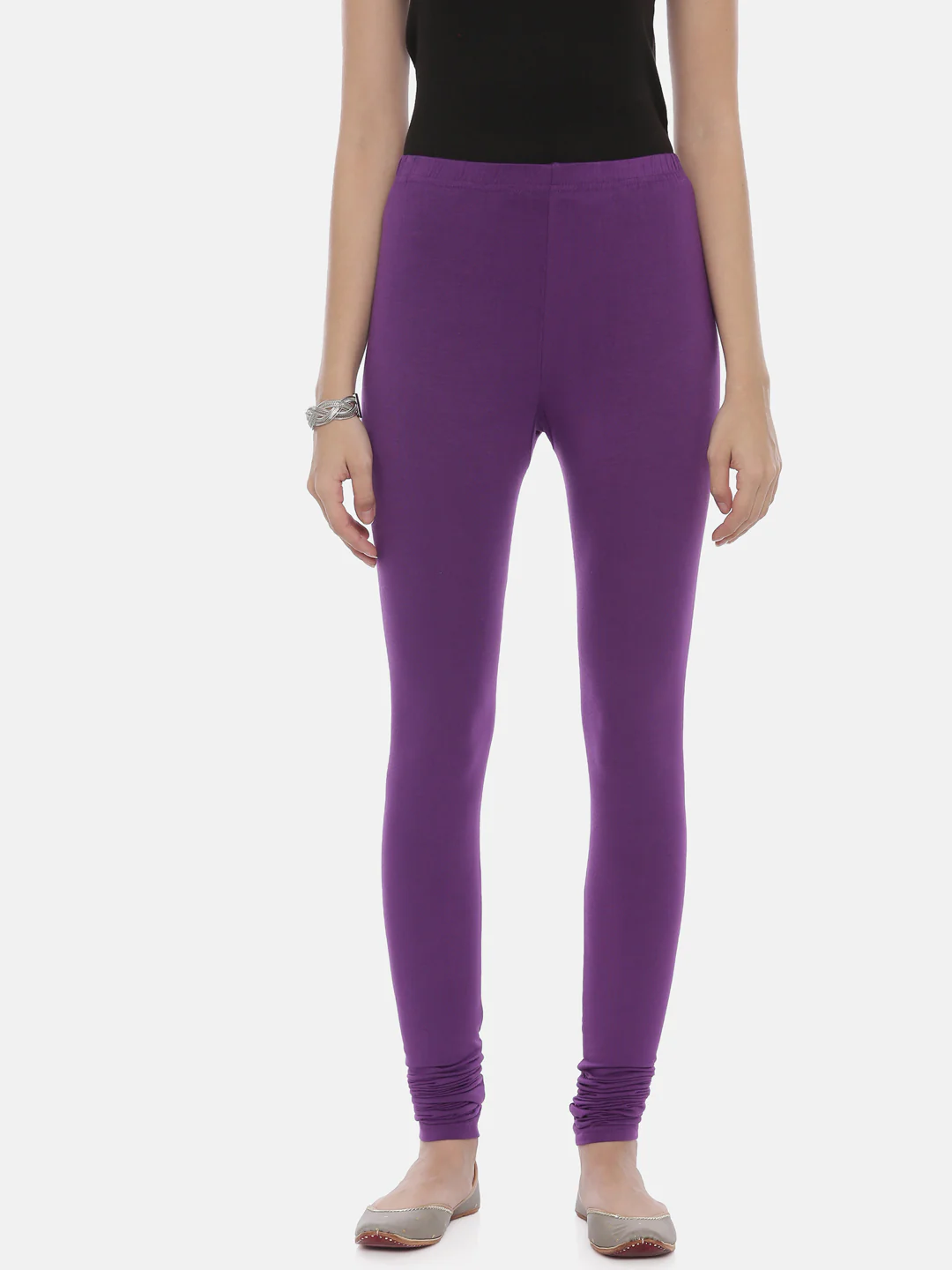 Neerus Purple Color Lycra Fabric Leggings - Image 3