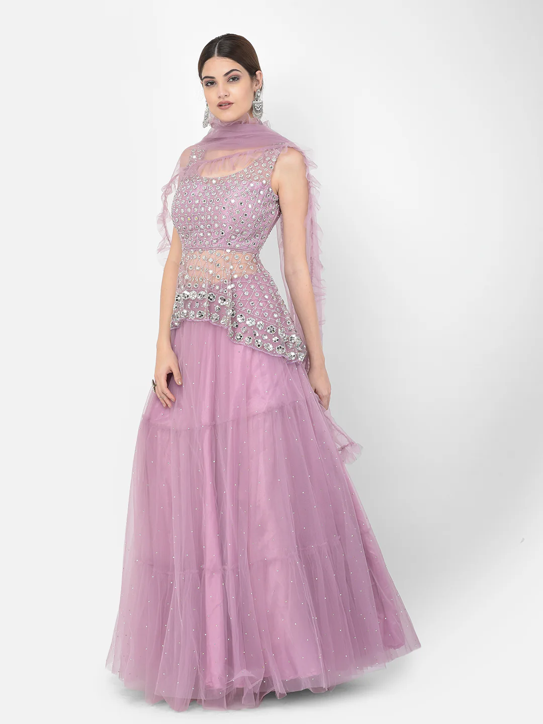 Neerus Purple Color Nett Fabric Salwar Kameez - Image 2