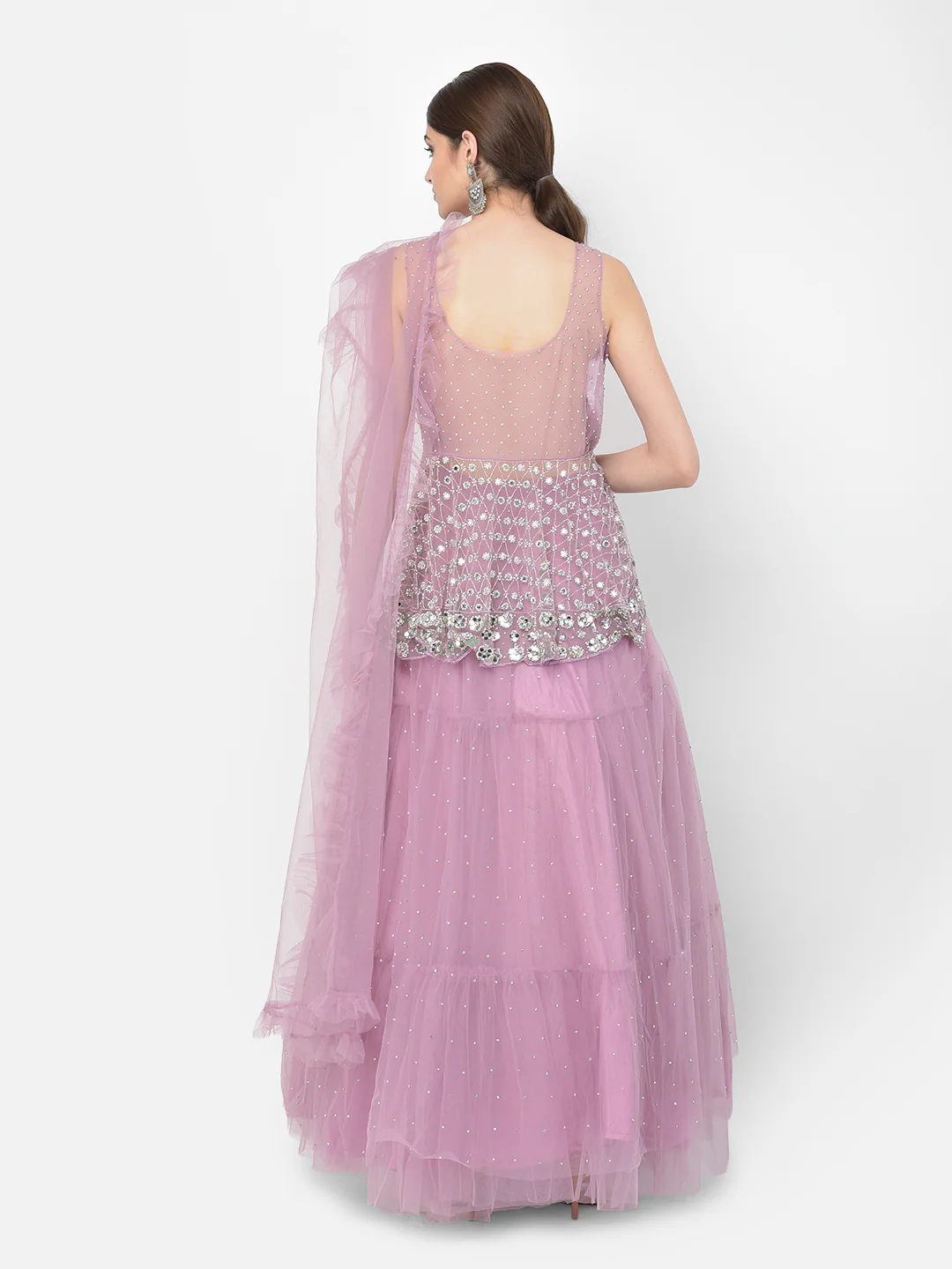 Neerus Purple Color Nett Fabric Salwar Kameez - Image 4